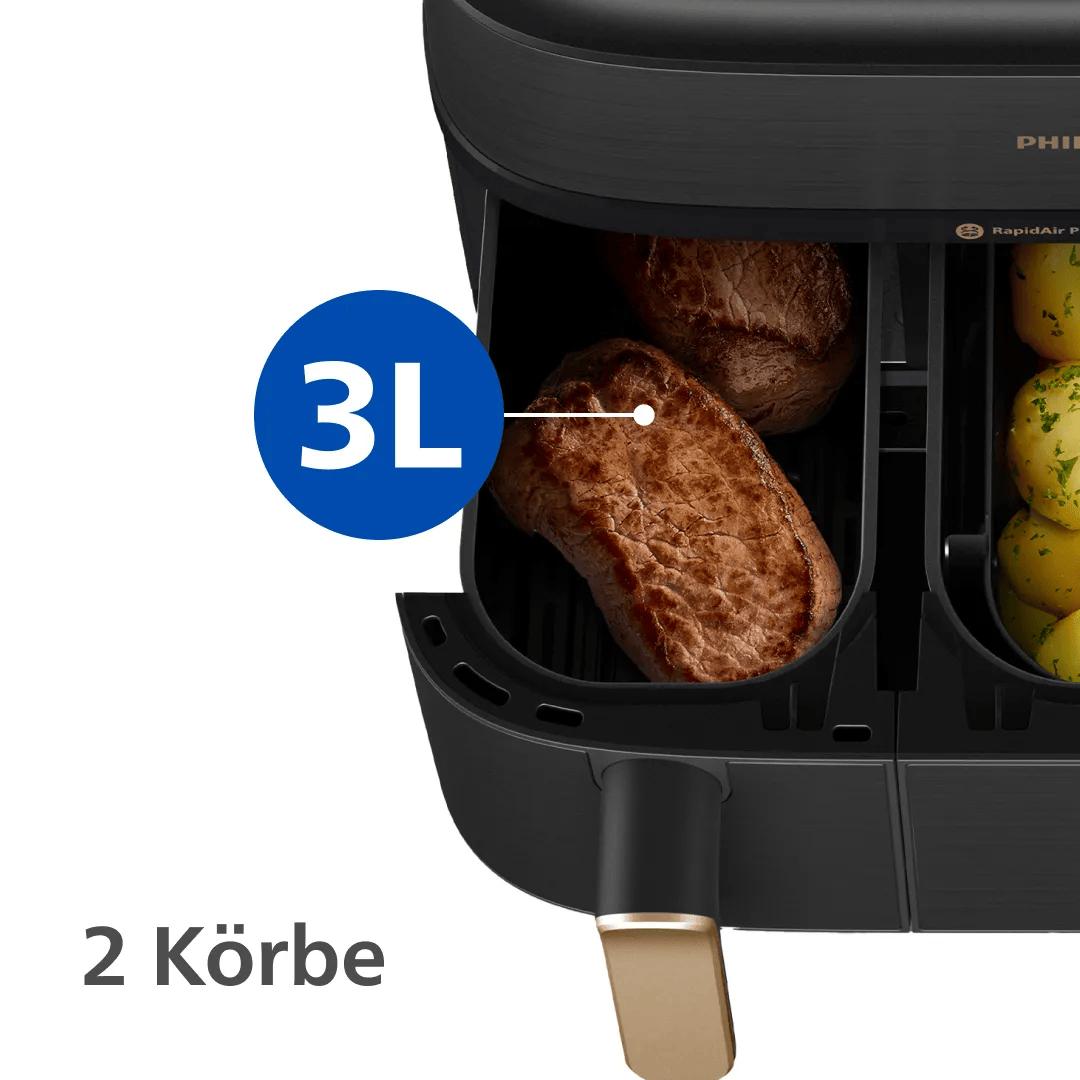 Philips Freidora de aire caliente 5000 Series / NA552/00 Negro, dorado