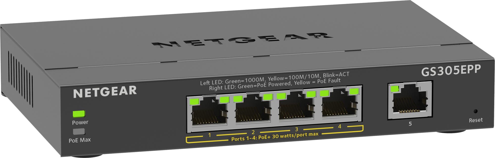 Netgear Switch GS305EP / GS305EPP-100PES Schwarz