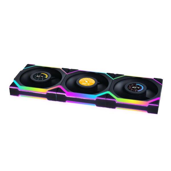 Lian Li Lüfter Uni Fan SL / 12SLLCD1W3B Schwarz 3-Pack