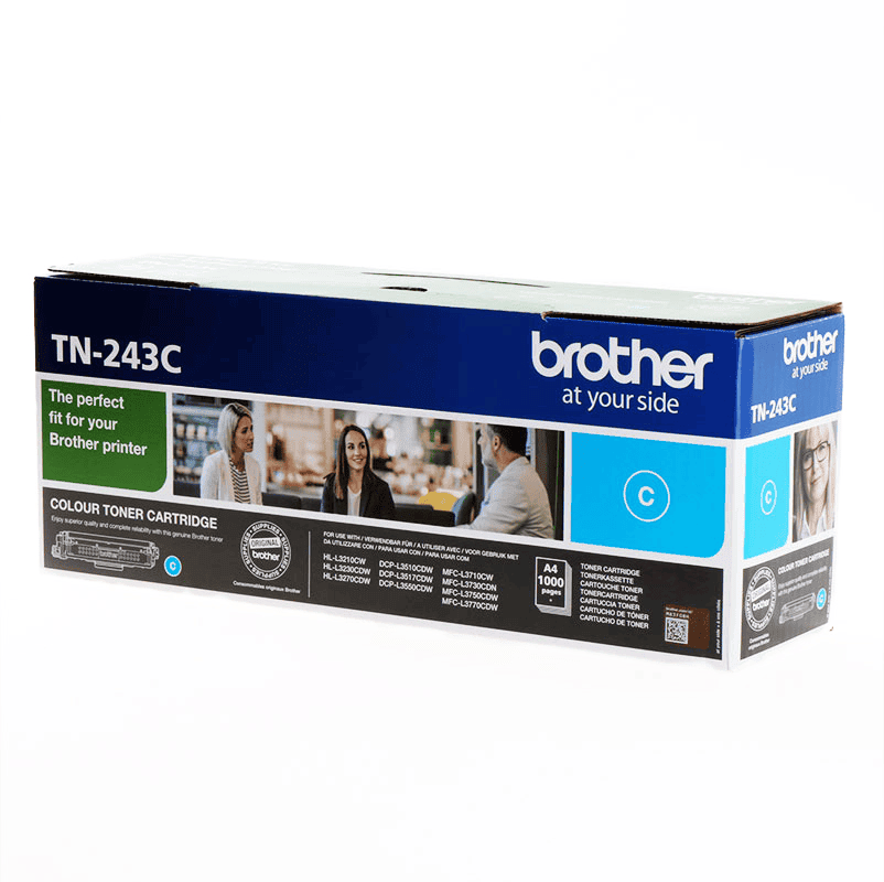 4 Original Toners, Brother TN-243 Black + Colors ~ 1.000 Pages