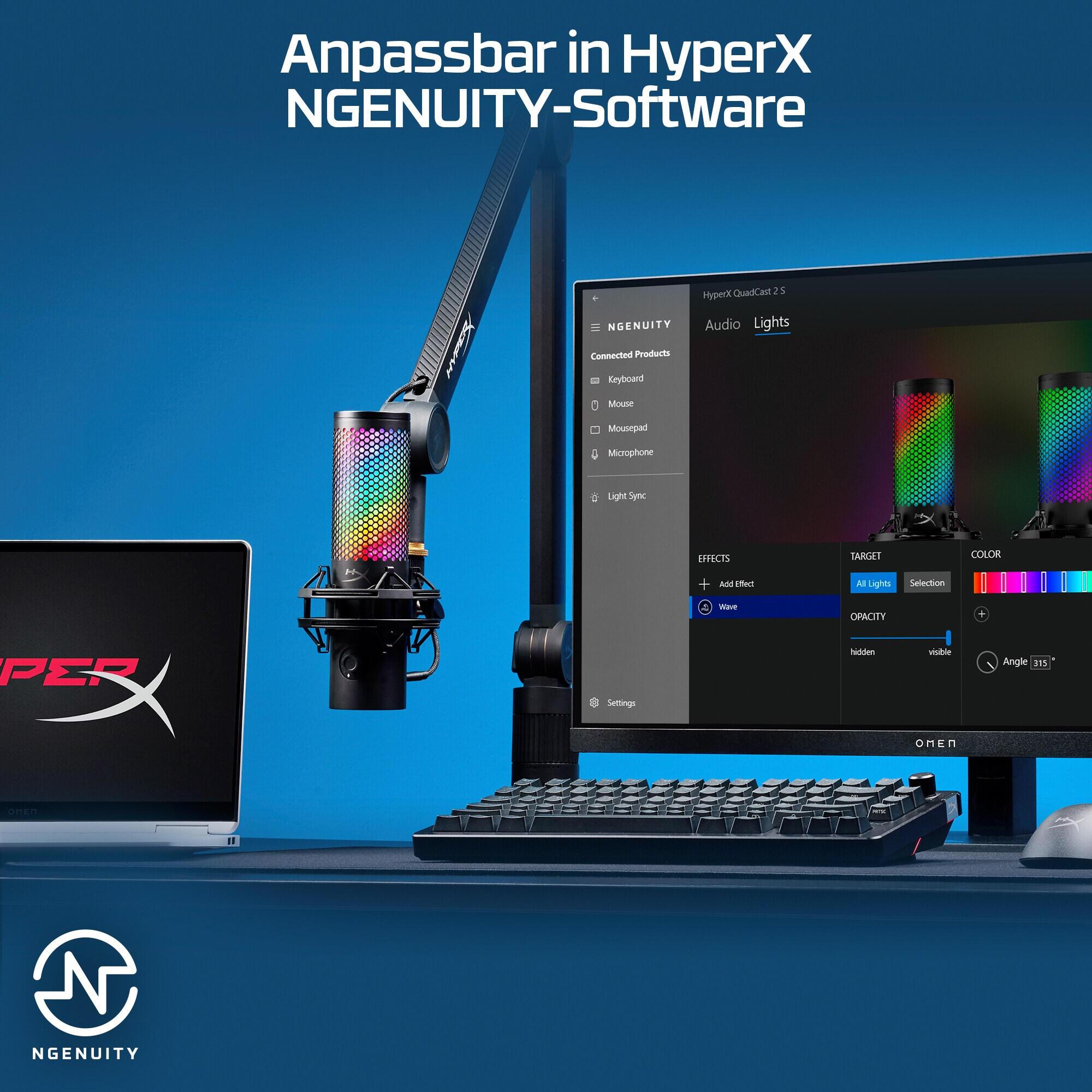 HyperX Micrófono QuadCast 2 S / 9A273AA Negro