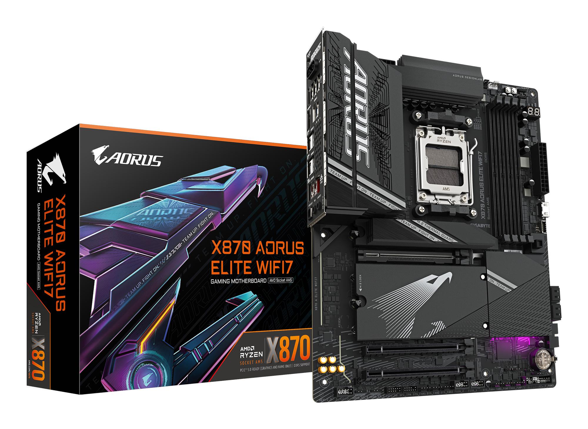 GIGABYTE Carte mère X870 Aorus Elite WiFi7 / X870 A ELITE WIFI7 Noir