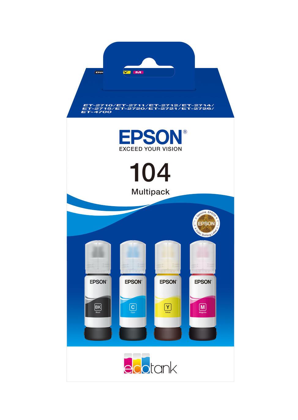 Epson Ink 104 / C13T00P640 BK,C,M,Y Multipack