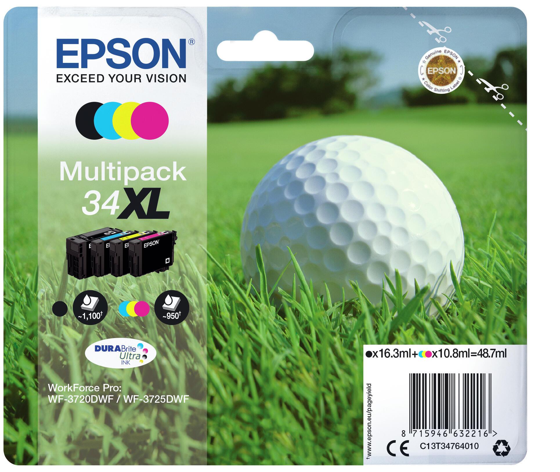 Epson Encre 34XL / C13T34764010 BK,C,M,Y XL Multipack