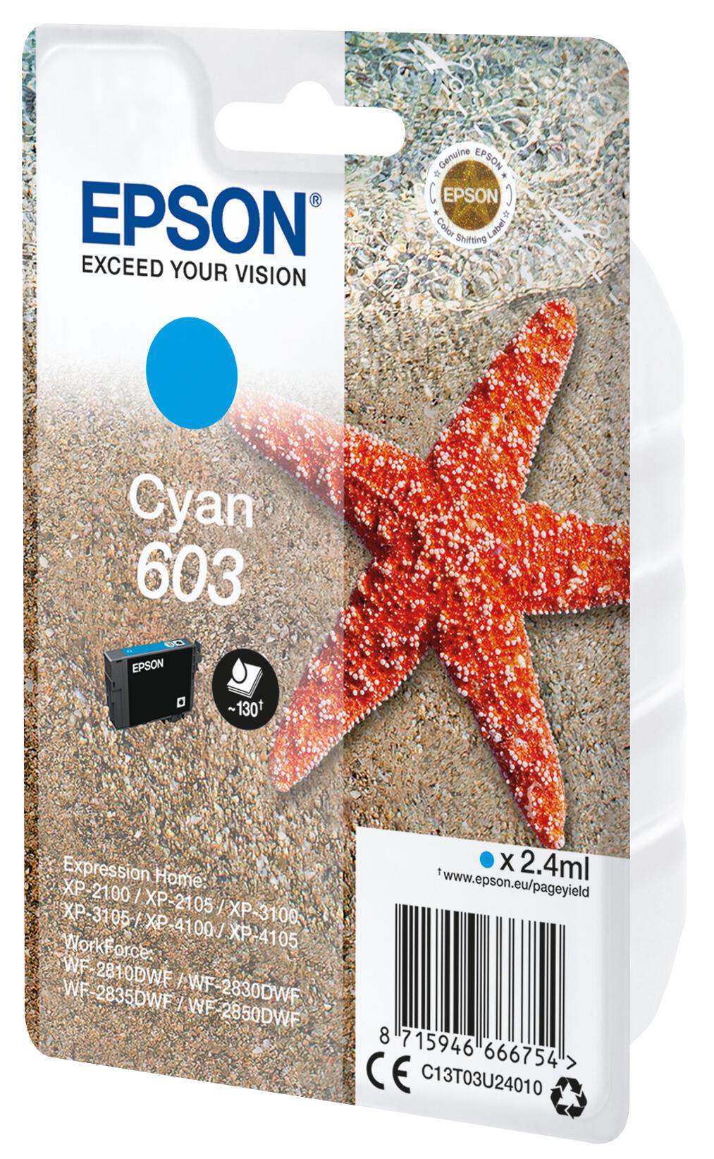 Epson Tinte 603 / C13T03U24010 Cyan Standard
