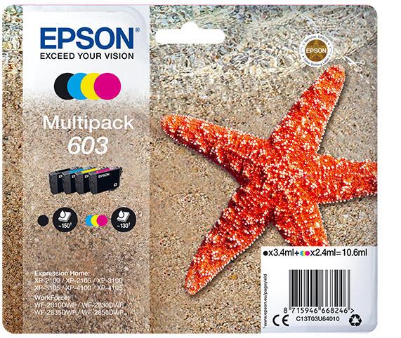 Epson Encre 603 / C13T03U64010 BK,C,M,Y Multipack