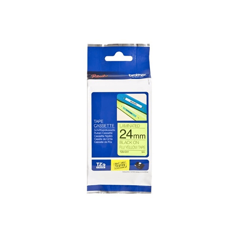 Brother Ruban encreur TZE-C51 Noir sur jaune