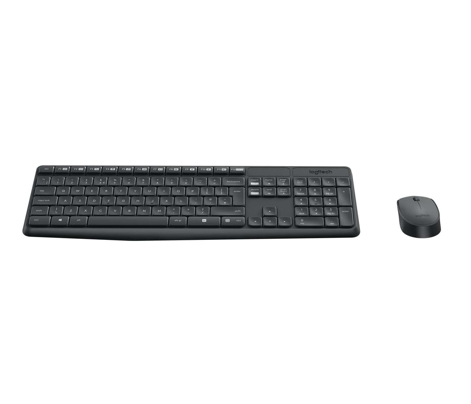 Logitech Maus- und Tastatur-Set MK235 / 920-007905 Grau