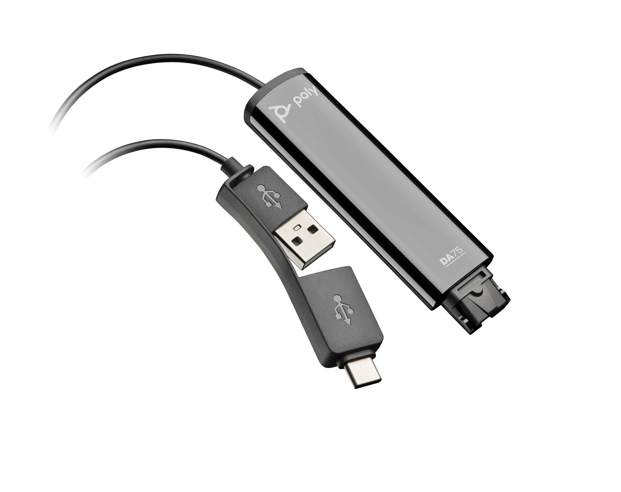 Plantronics/Poly Adapter DA75 USB to QuickDisconnect / 786C6AA Schwarz