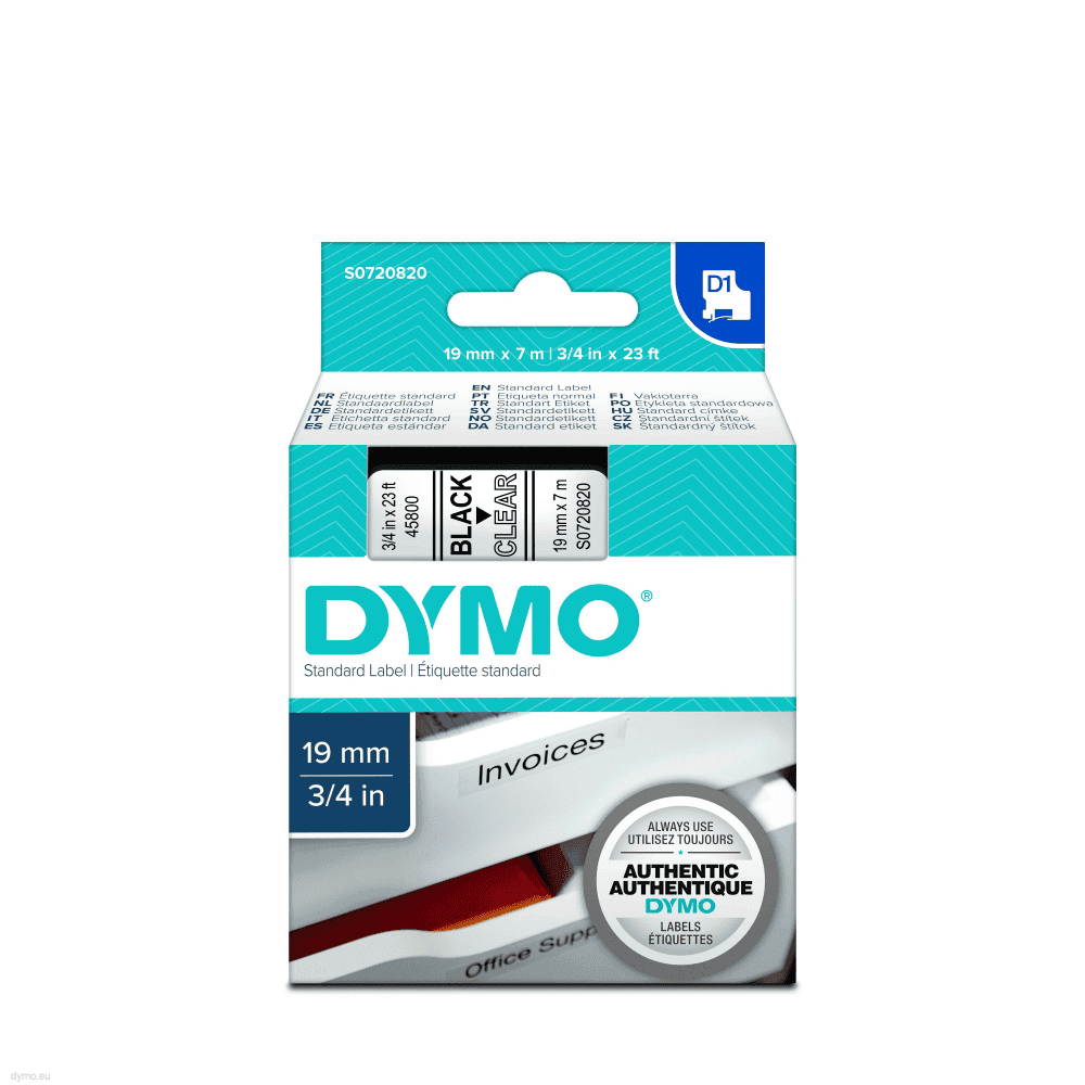 Dymo Ribbon 45800 / S0720820 Black on transparent