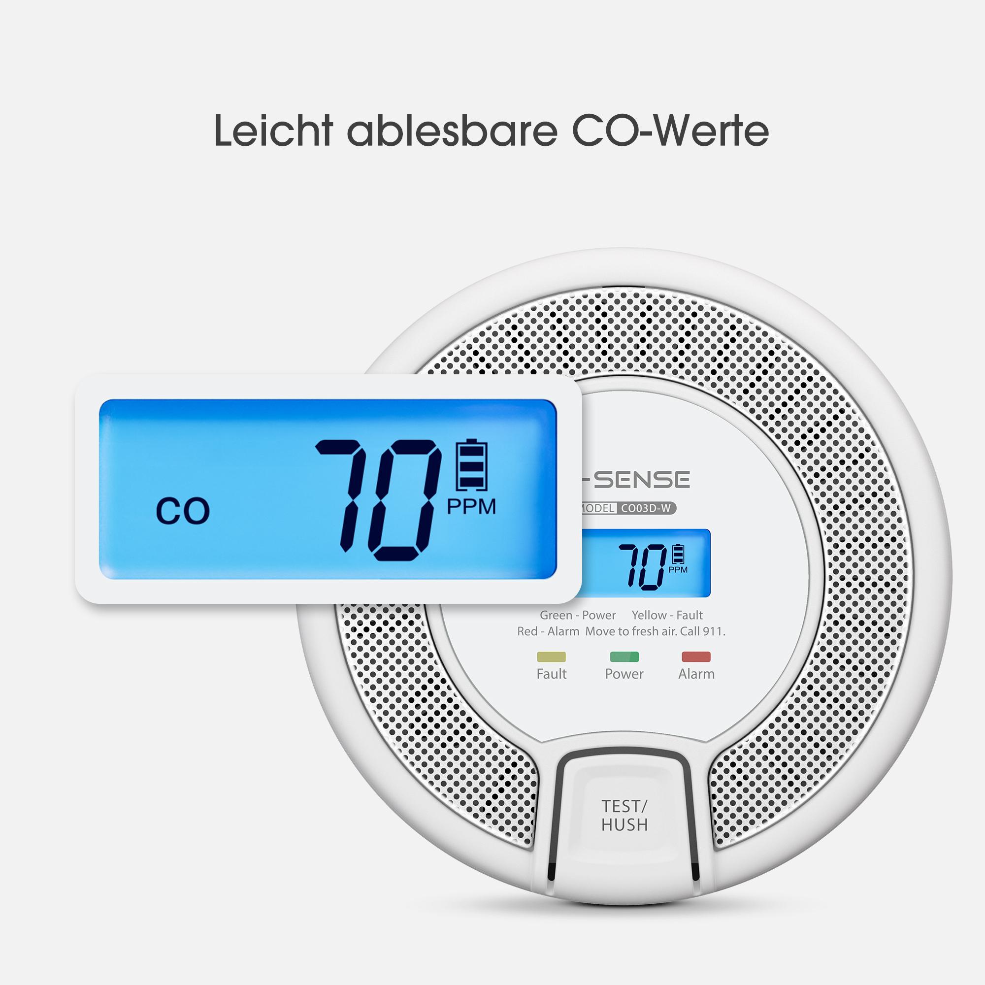 X-Sense Carbon monoxide detector CO03D-W / ZASXS00145WEU White, grey