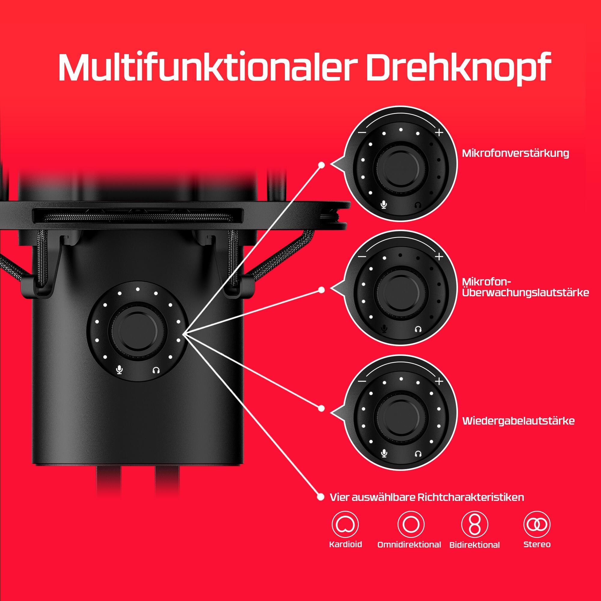 HyperX Mikrofon QuadCast 2 / 872V1AA Schwarz