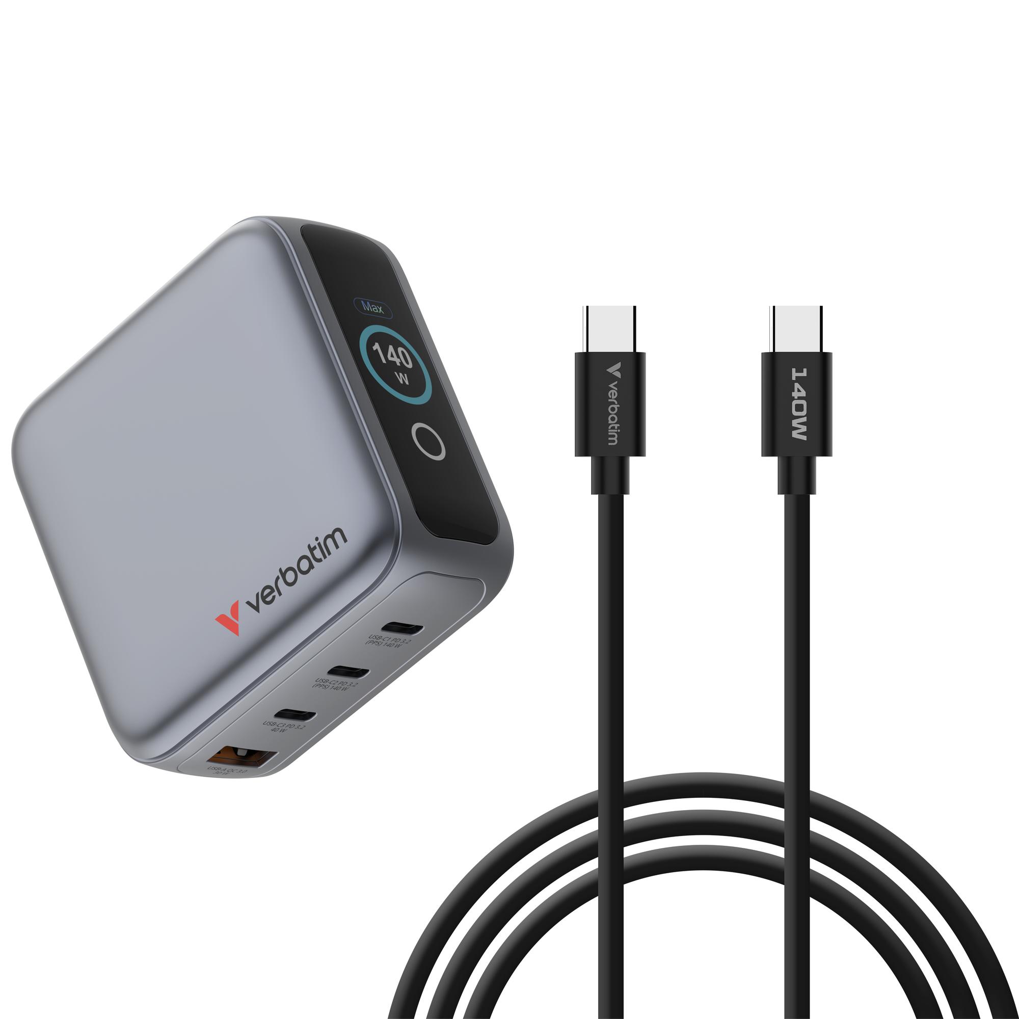 Verbatim Mini Display 140W mit Kabel / 30240 Noir