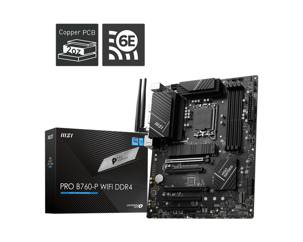 MSI Scheda madre PRO B760-P WIFI DDR4 / 7D98-001R Nero