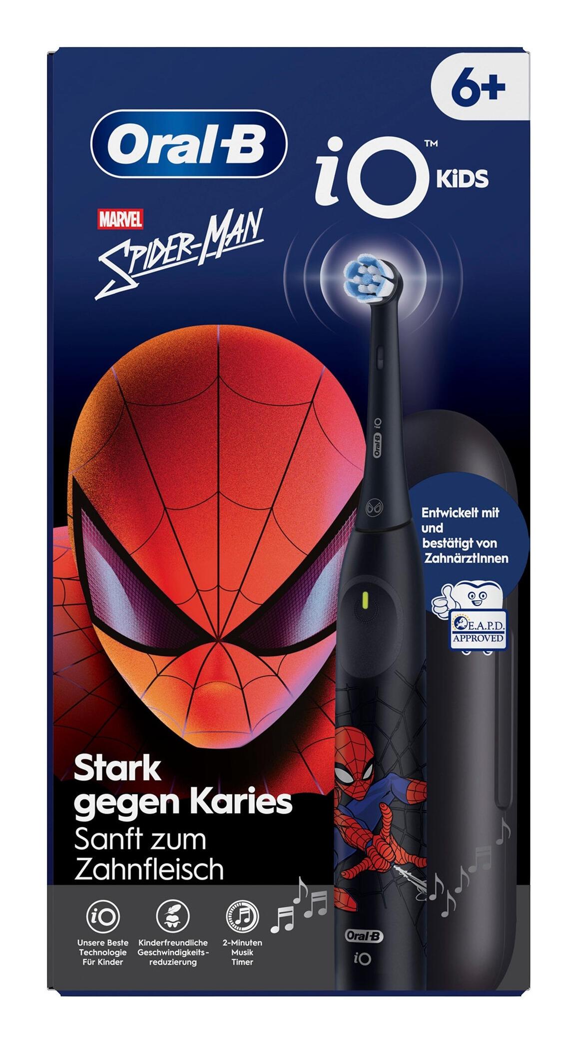 Oral-B Spazzolino da denti iO Kids Spiderman 6+ mit Etui / 932820 Nero