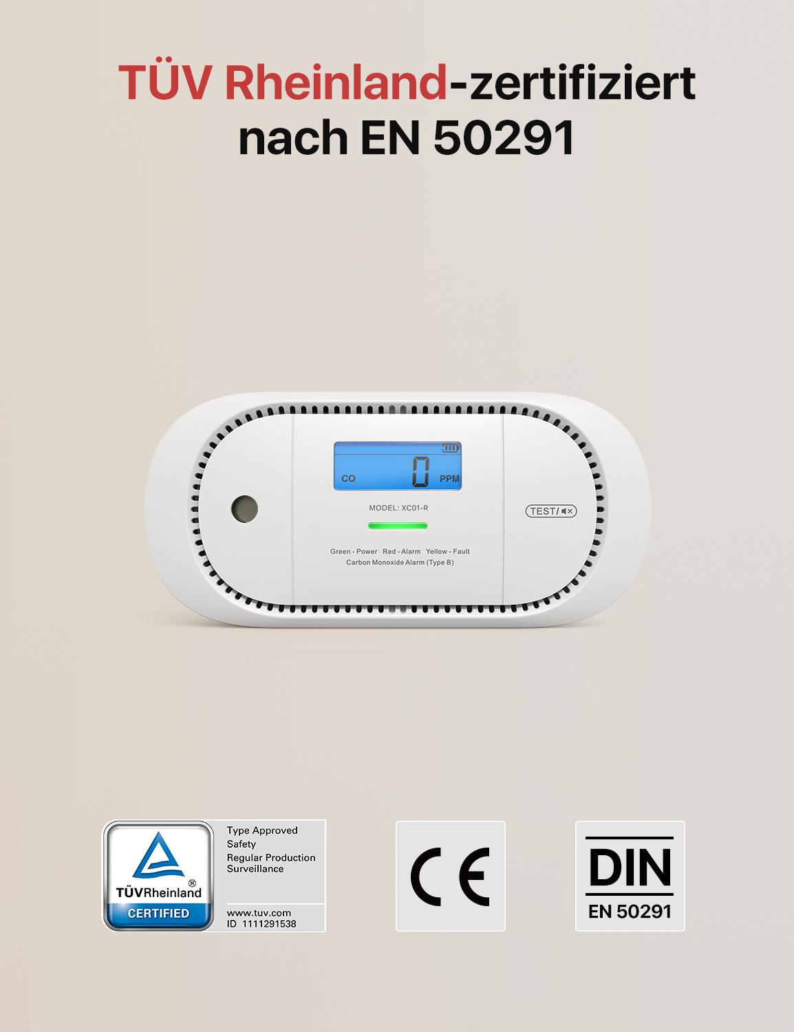 X-Sense Kohlenmonoxidmelder XC01-R / ZASXS00167WEU Weiß