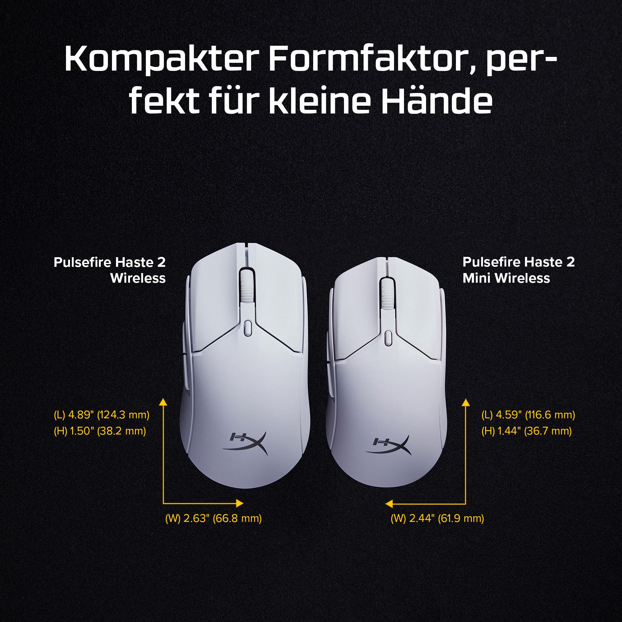 HyperX Maus Pulsefire Haste 2 Mini / 7D389AA Weiß S