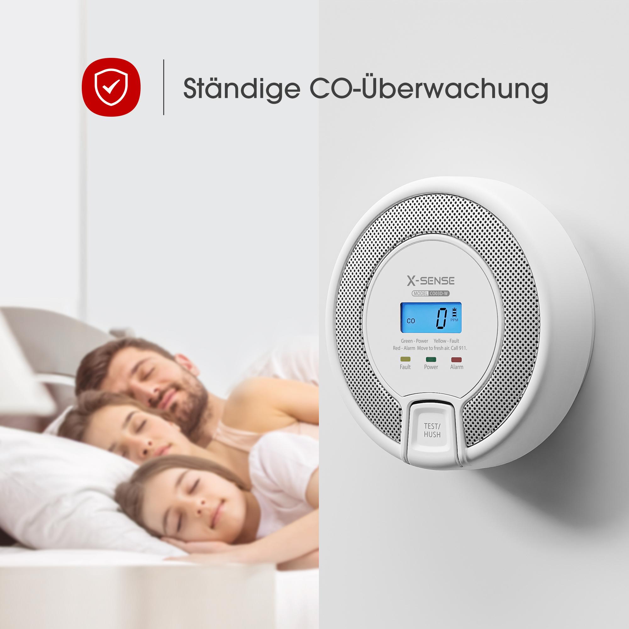X-Sense Carbon monoxide detector CO03D-W / ZASXS00145WEU White, grey
