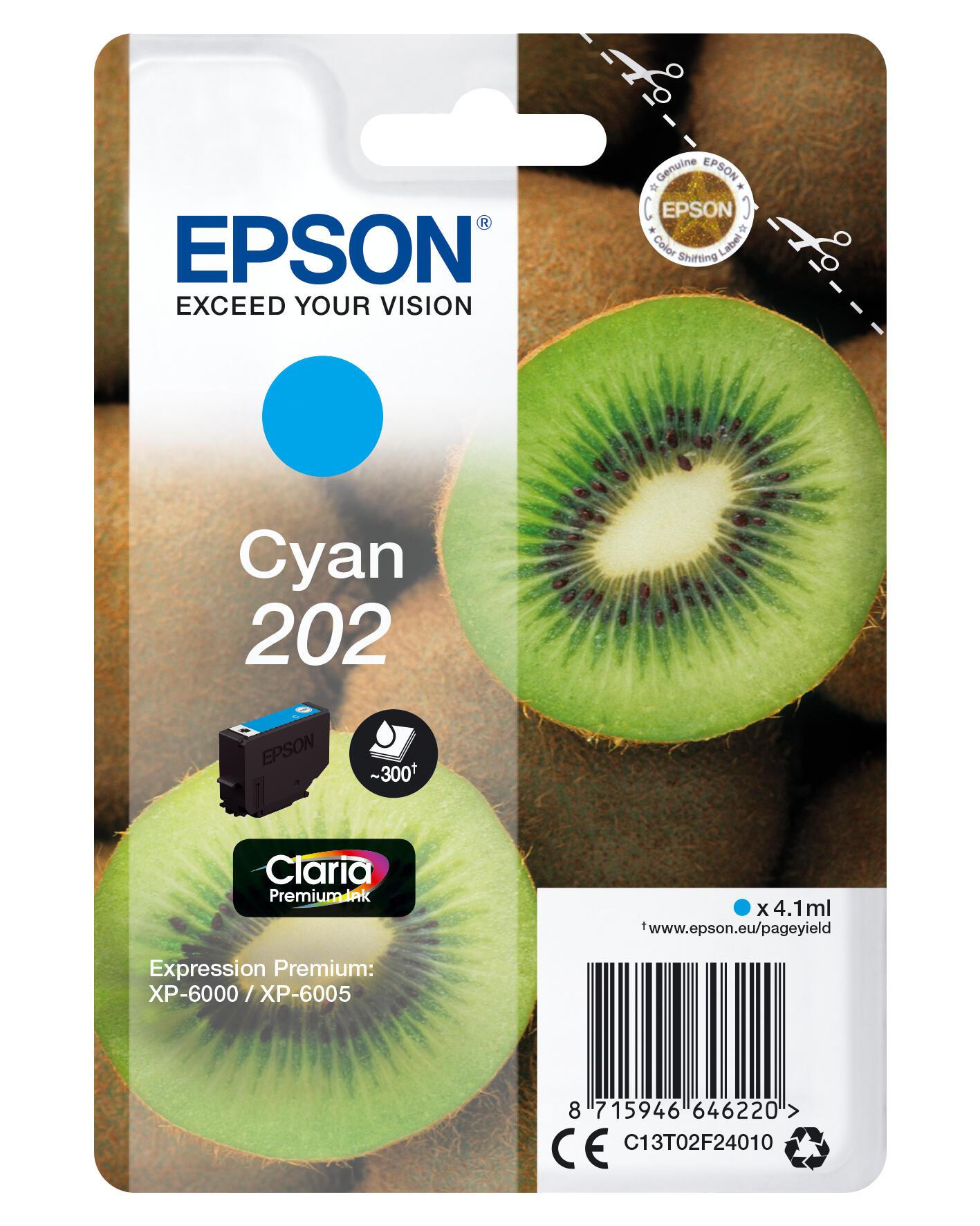 Epson Tinte 202 / C13T02F24010 Cyan Standard