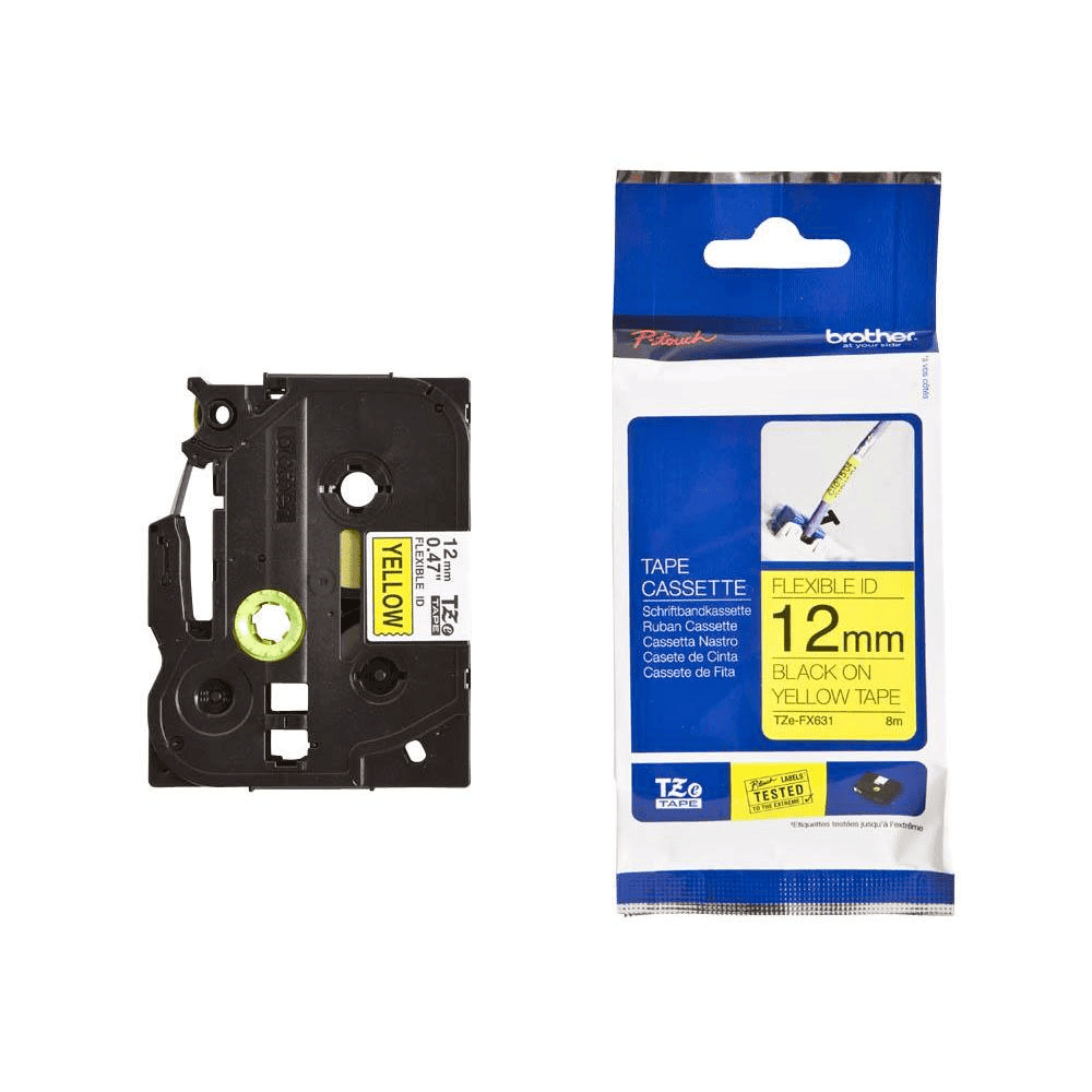 Brother Ribbon TZE-FX631 Black on yellow