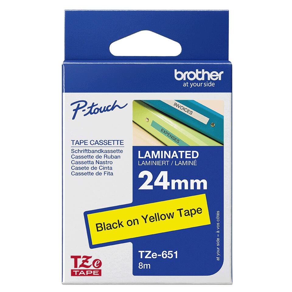 Brother Cinta de color TZE-651 / TZE651 Negro, amarillo