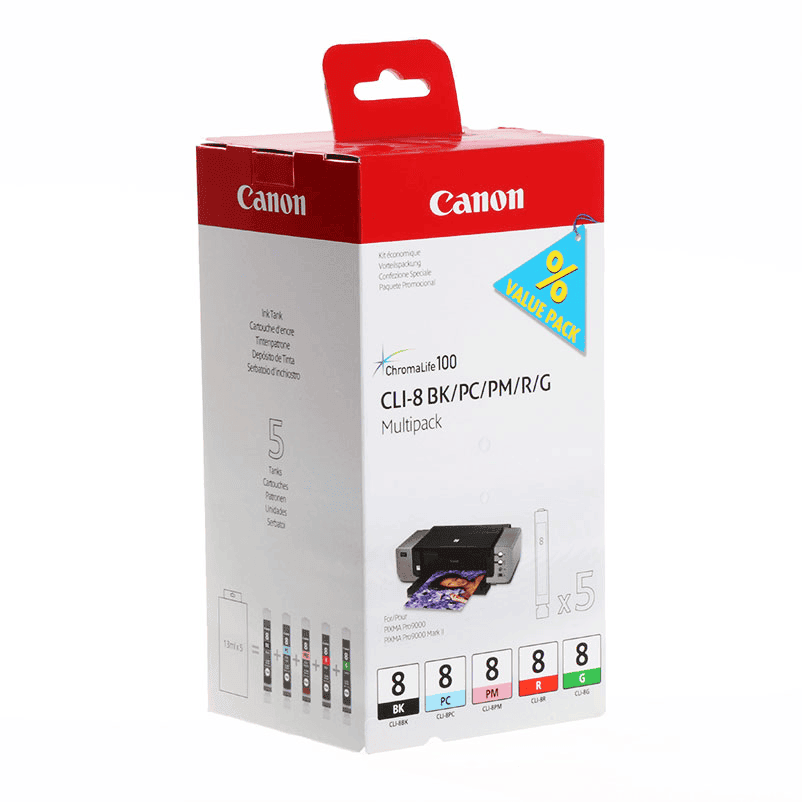 Canon Tinte CLI-8 / 0620B027 BK,PC,PM,R,G Multipack