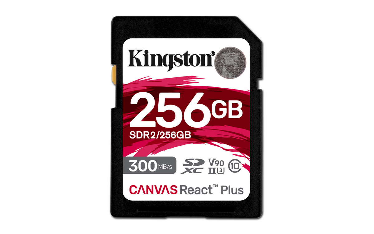 Kingston Tarjeta SD Canvas React Plus 256GB V90 / SDR2/256GB Blanco/Rojo