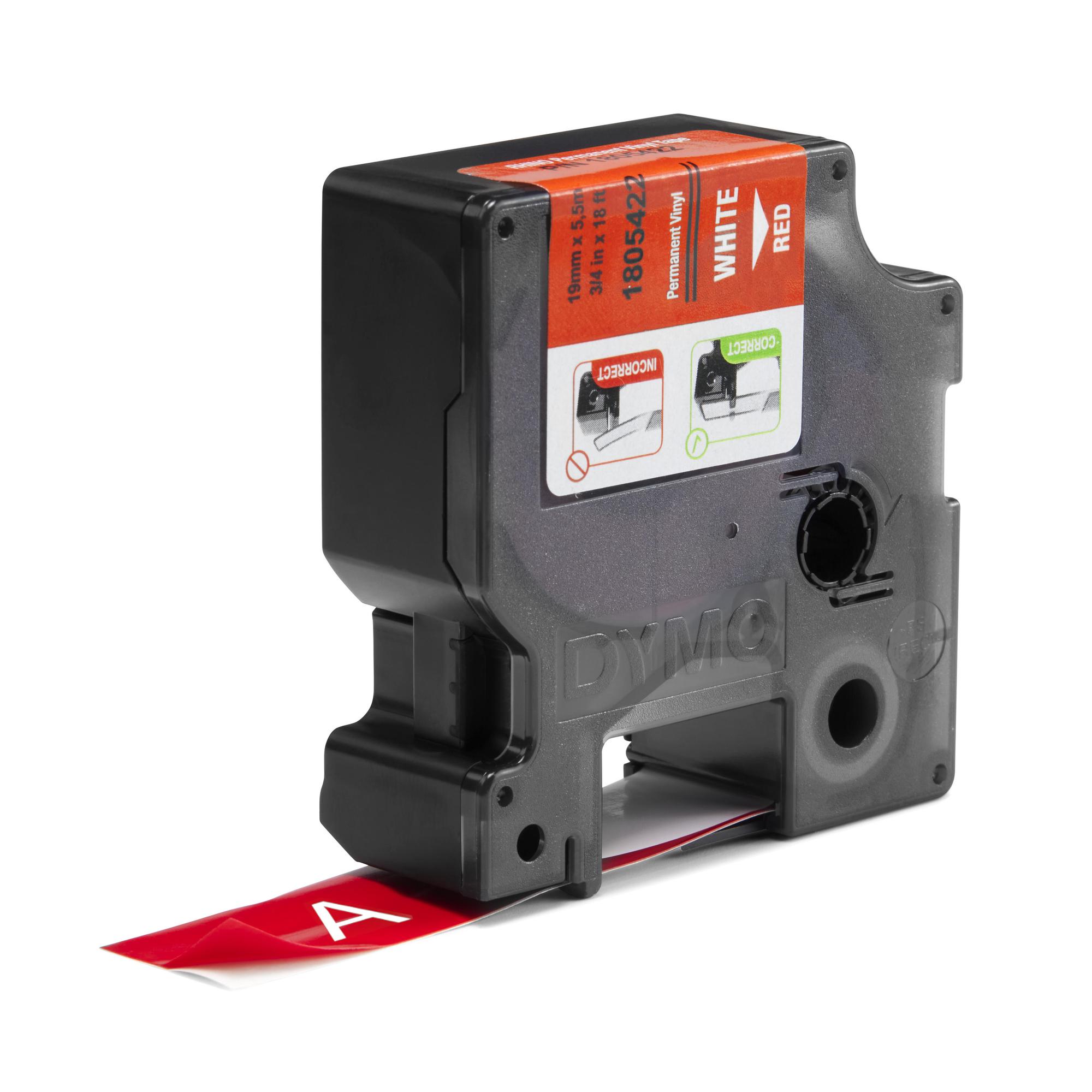 DYMO Cinta de color Rhino Industrial Vinyl / 1805422 Rojo, blanco XL