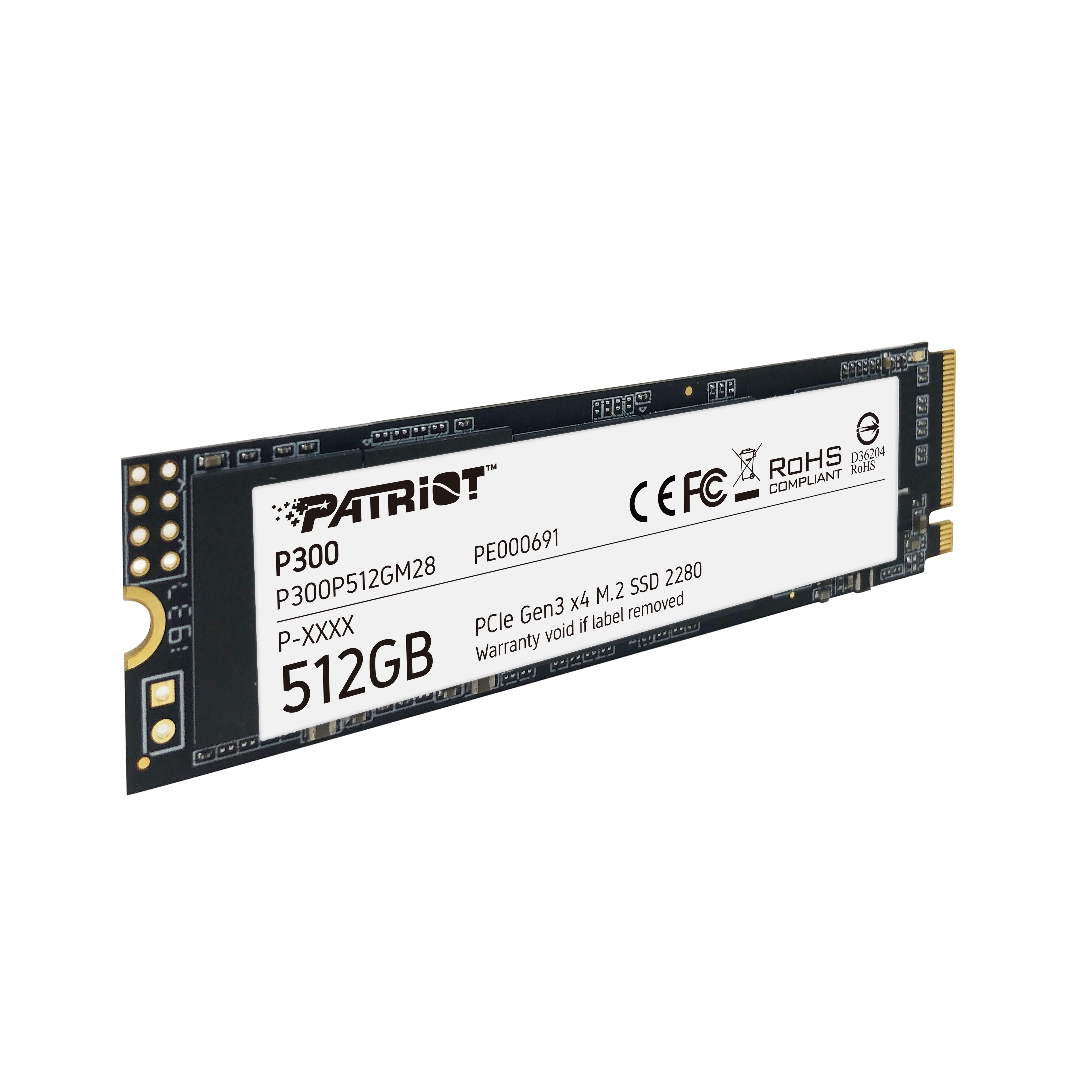 Patriot Memory M.2 SSD P300 512GB / P300P512GM28 Weiß, Schwarz