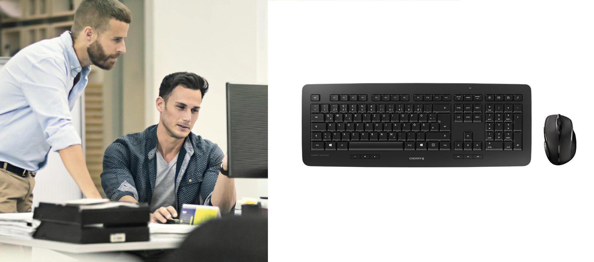 CHERRY Ensemble souris et clavier DW5100B / JD-0520DE-2 Noir
