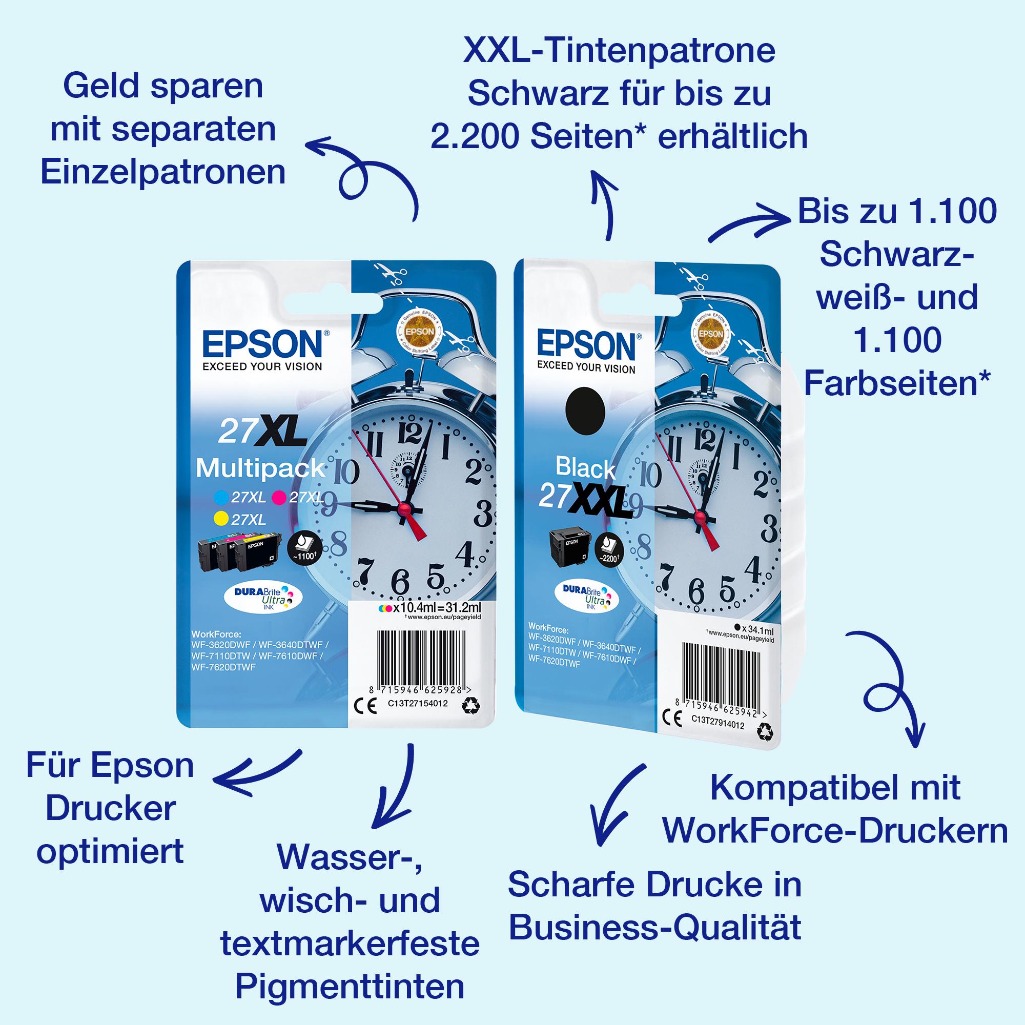 Epson Tinta 27XL / C13T27114012 Negro XL