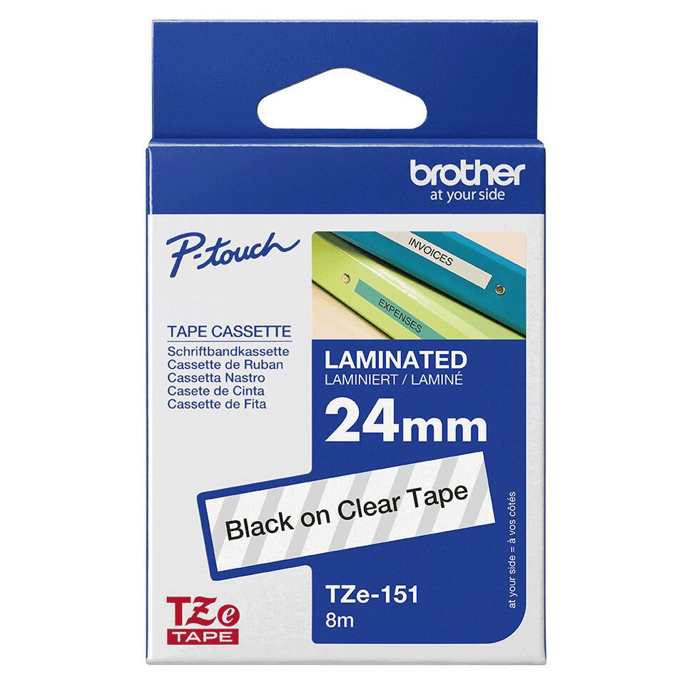 Brother Colour ribbon TZE-151 / TZE151 Black on transparent