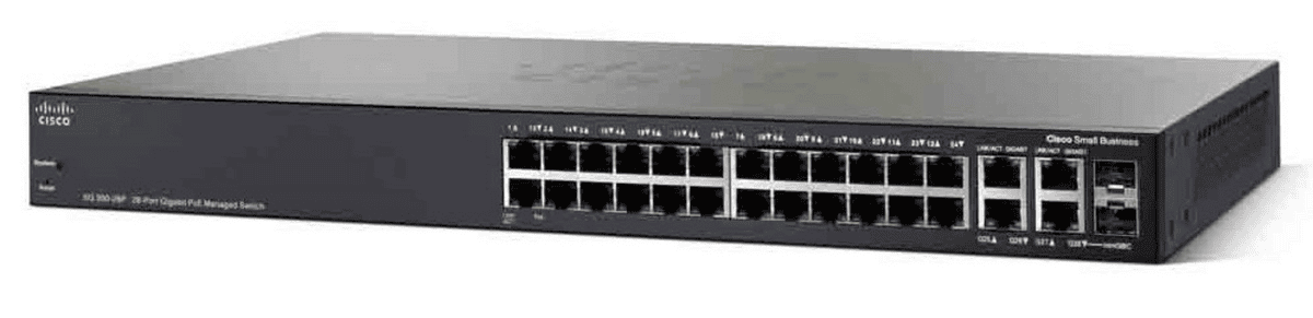Cisco Interruttore 3528P / SG350-28P-K9-EU Nero