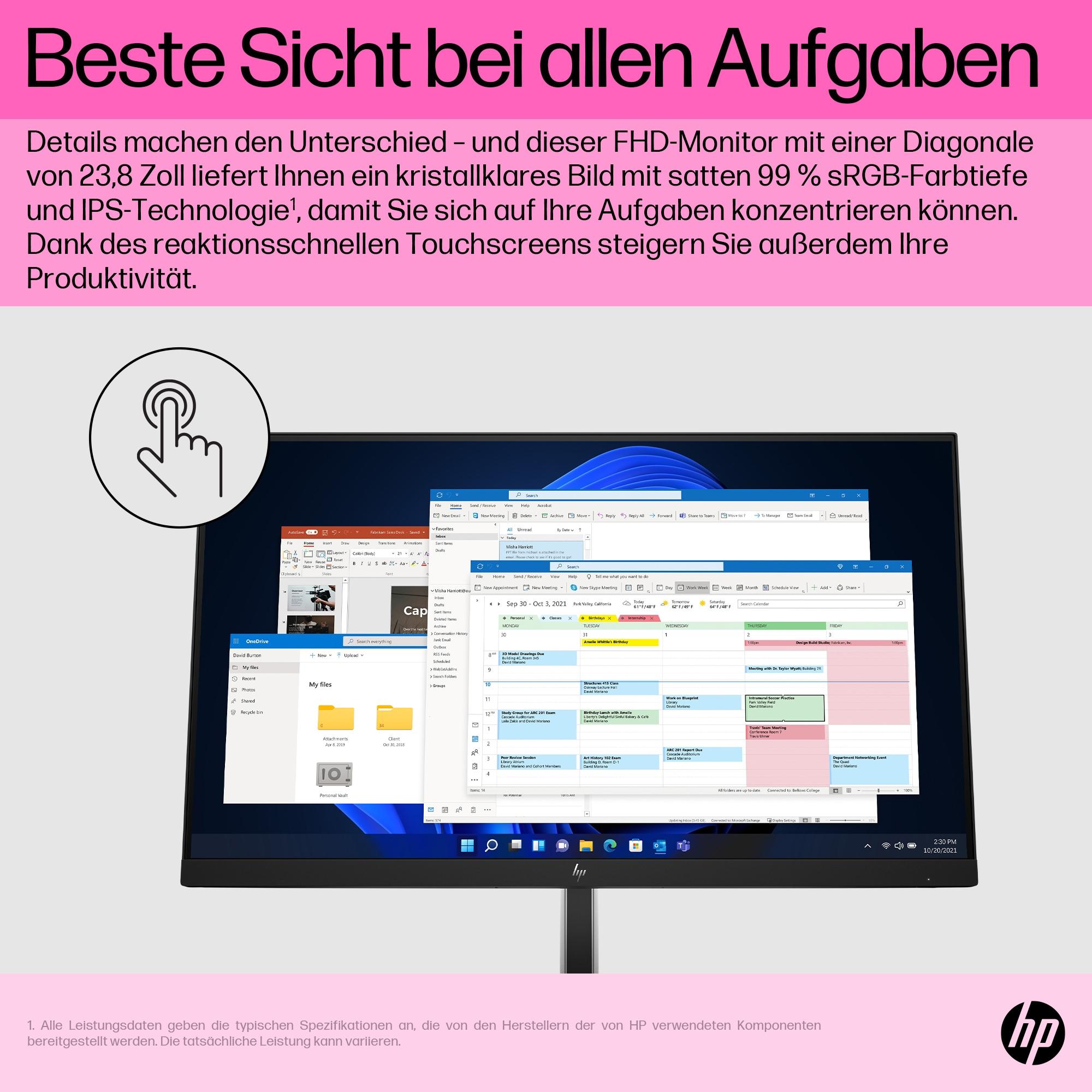 HP Monitor E24t G5 / 6N6E6AA#ABB Schwarz 60,5 cm (23.8")