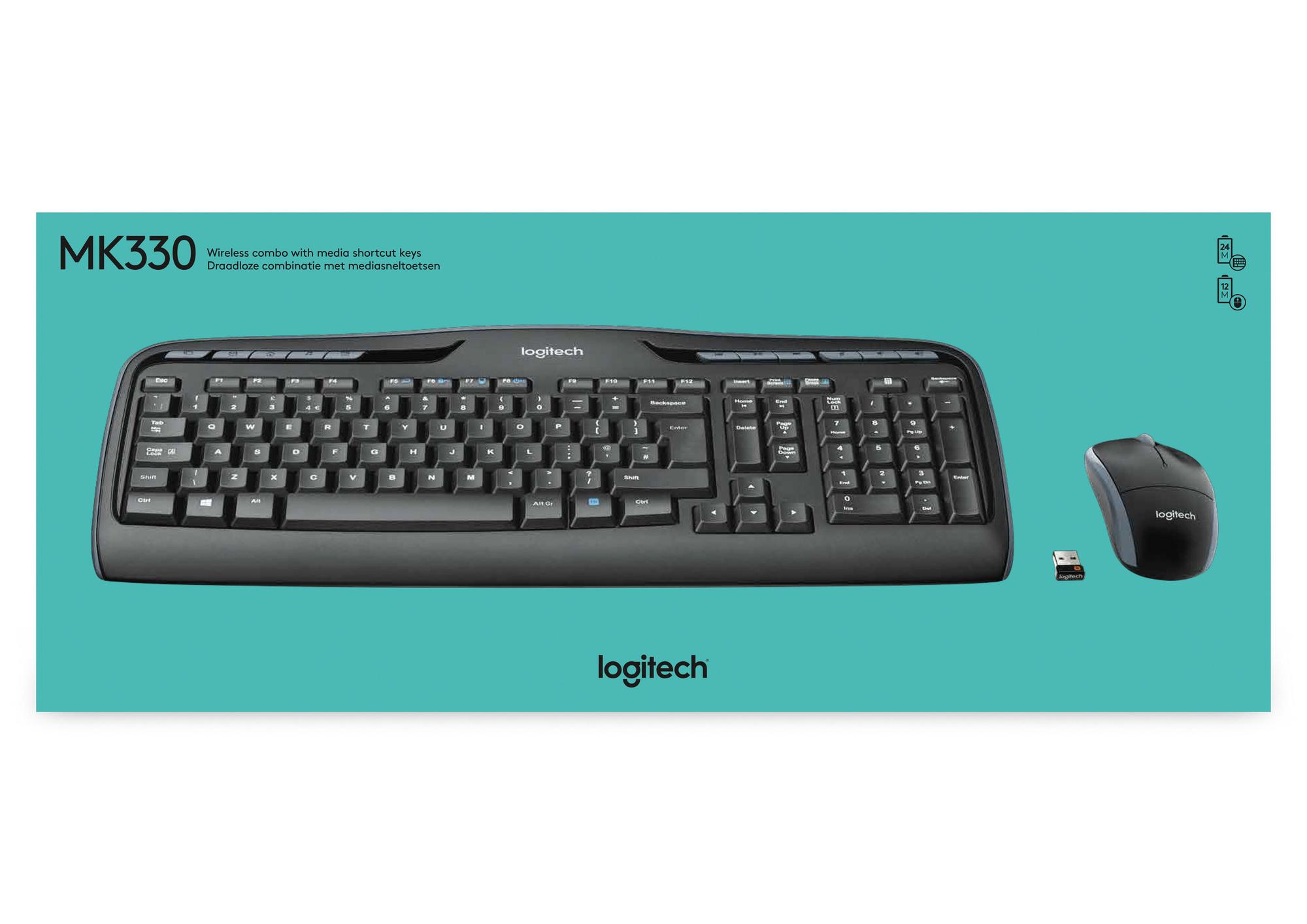 Logitech Set de ratón y teclado MK330 / 920-003989 Negro