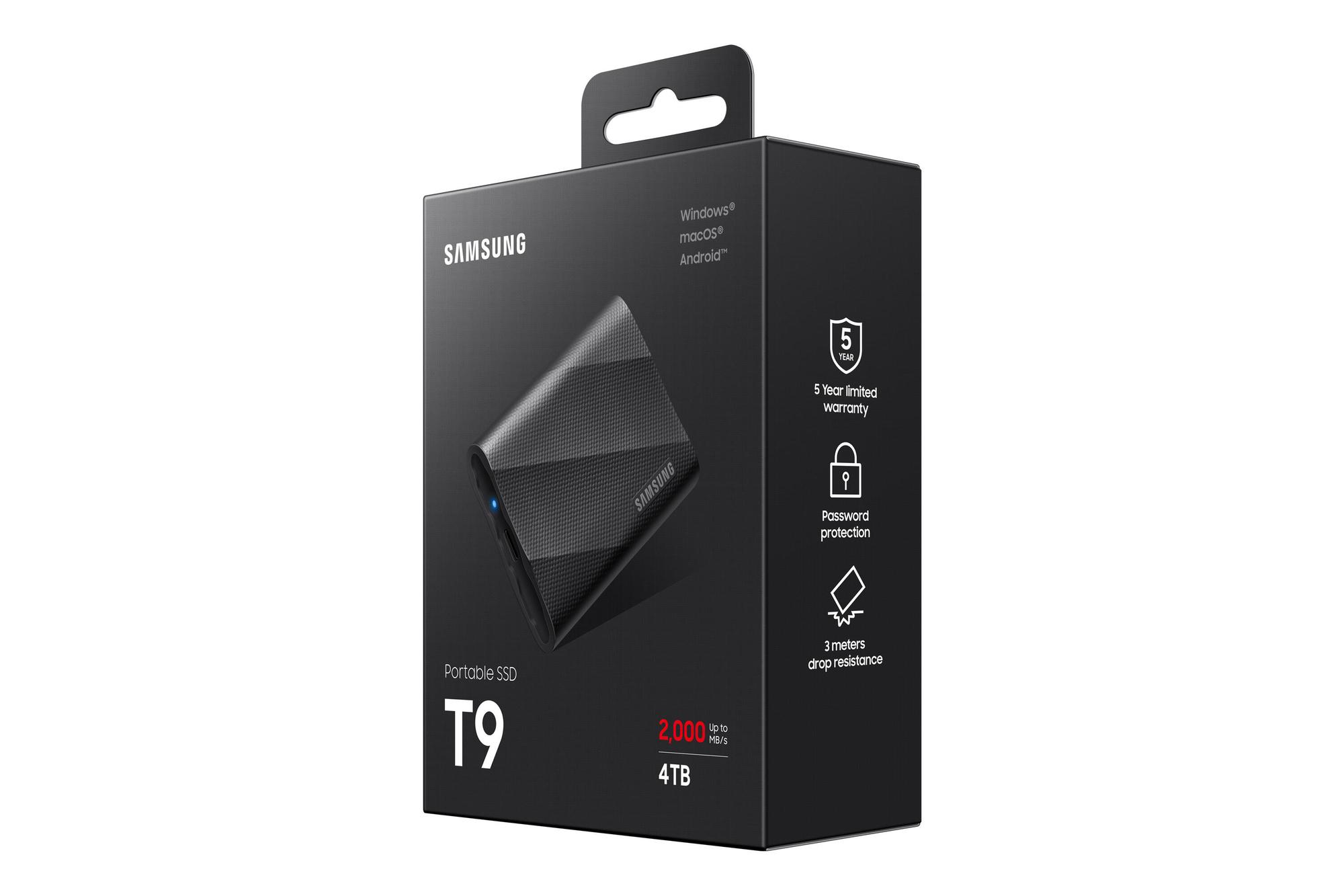 Samsung SSD externo T9 4TB / MU-PG4T0B/EU Negro