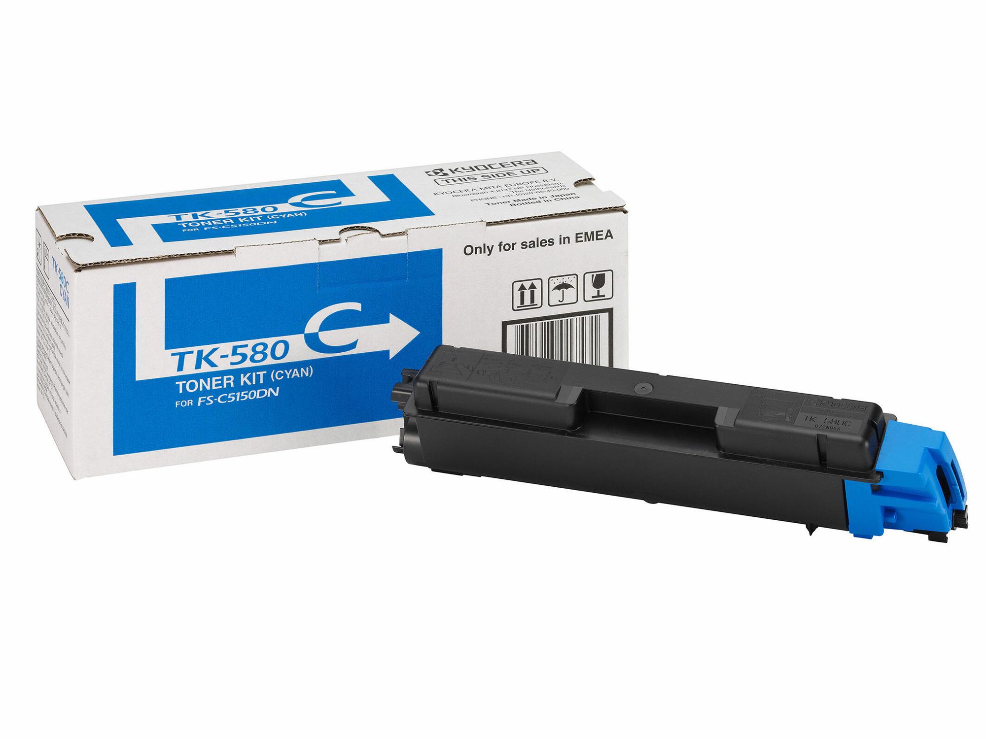 KYOCERA Tóner TK-580C / 1T02KTCNL0 Cian Standard