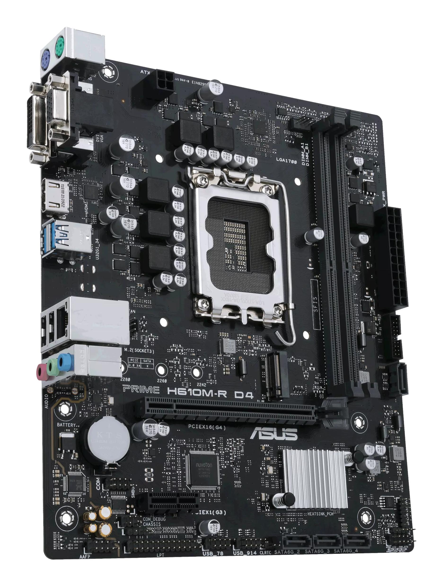 ASUS Carte mère PRIME H610M-R D4-SI / 90MB1B40-M0ECY0 Noir