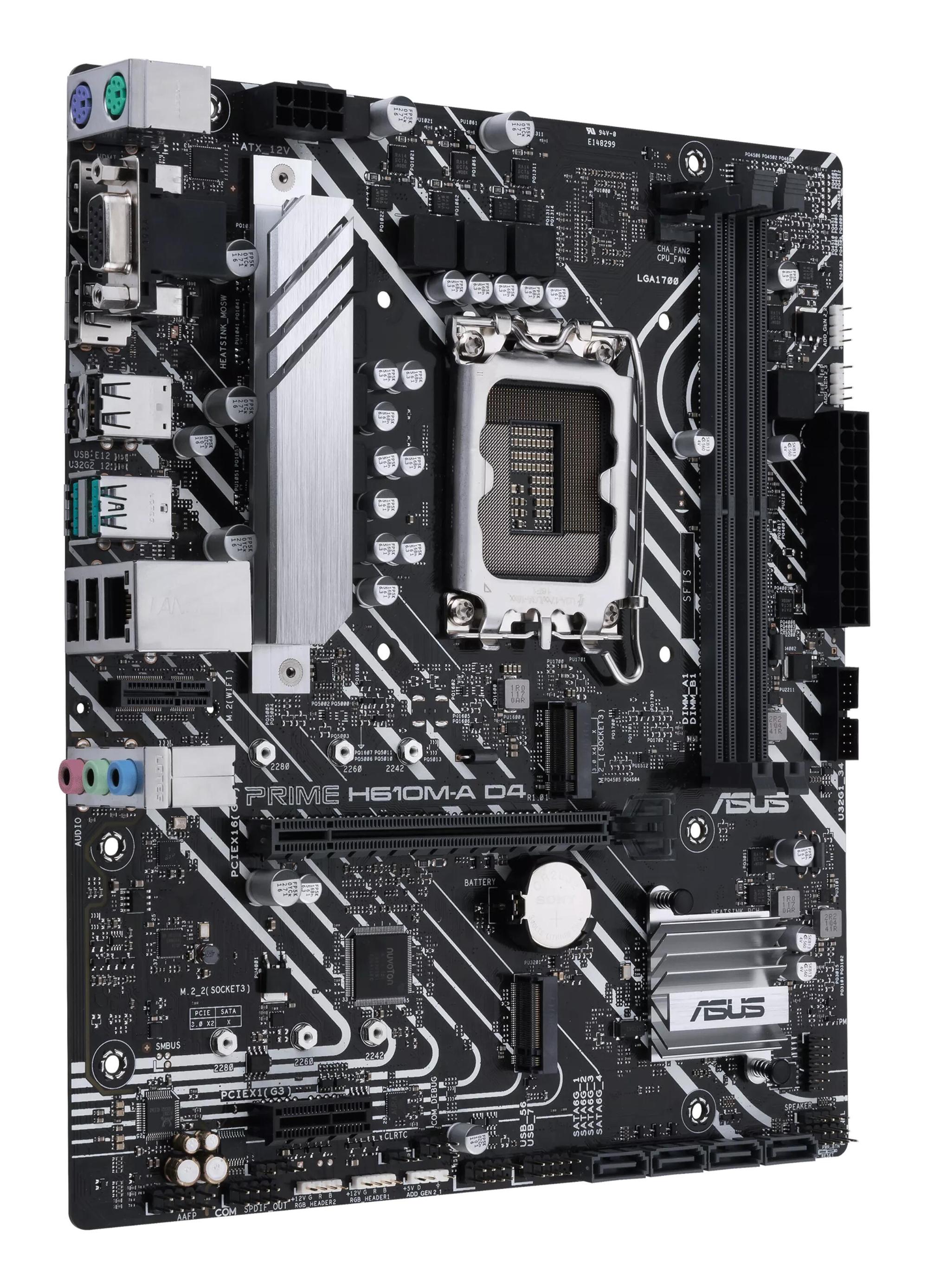 ASUS Scheda madre PRIME H610M-A D4-CSM / 90MB19P0-M0EAYC Nero