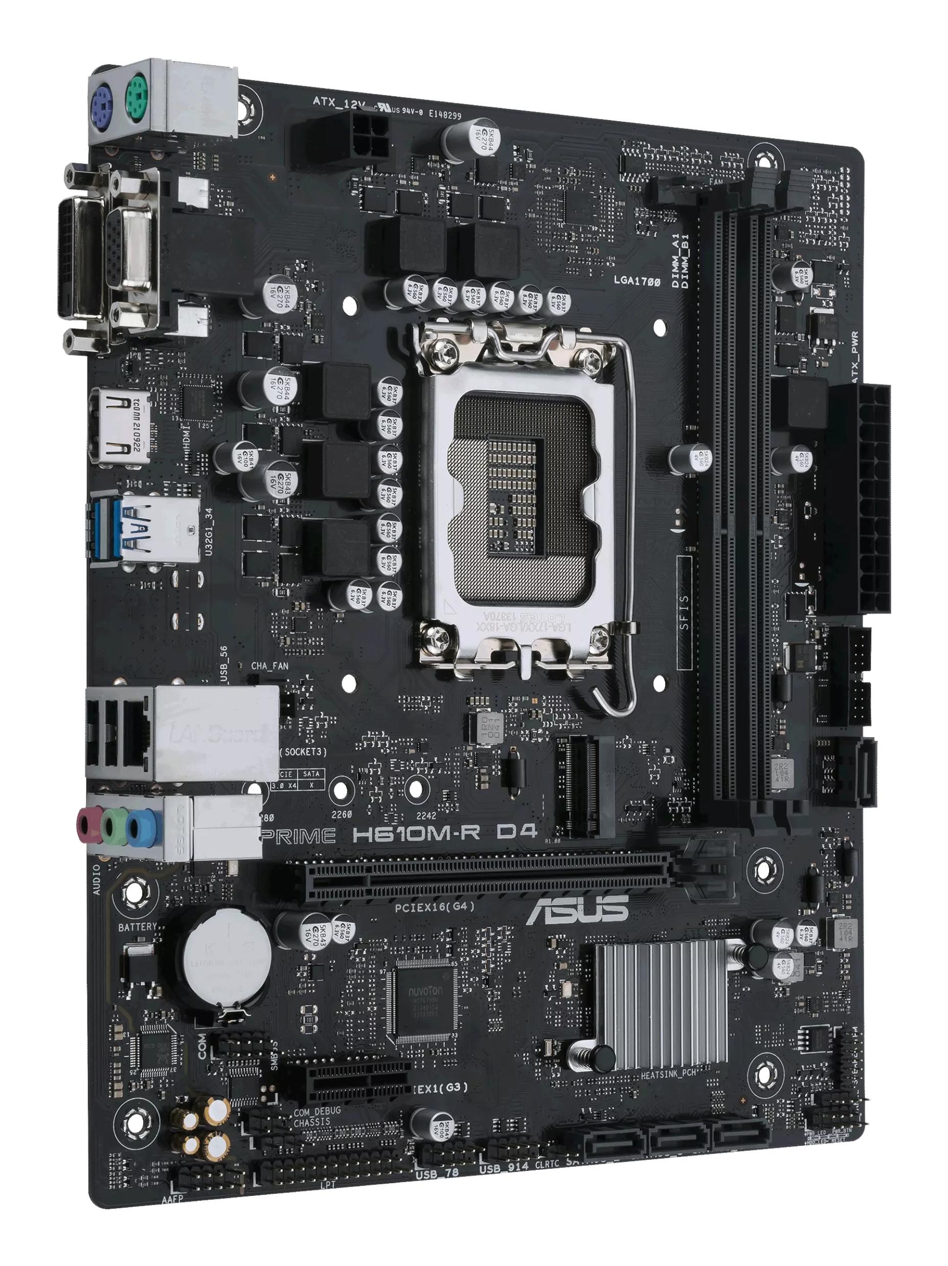 ASUS Carte mère PRIME H610M-R D4-SI / 90MB1B40-M0ECY0 Noir