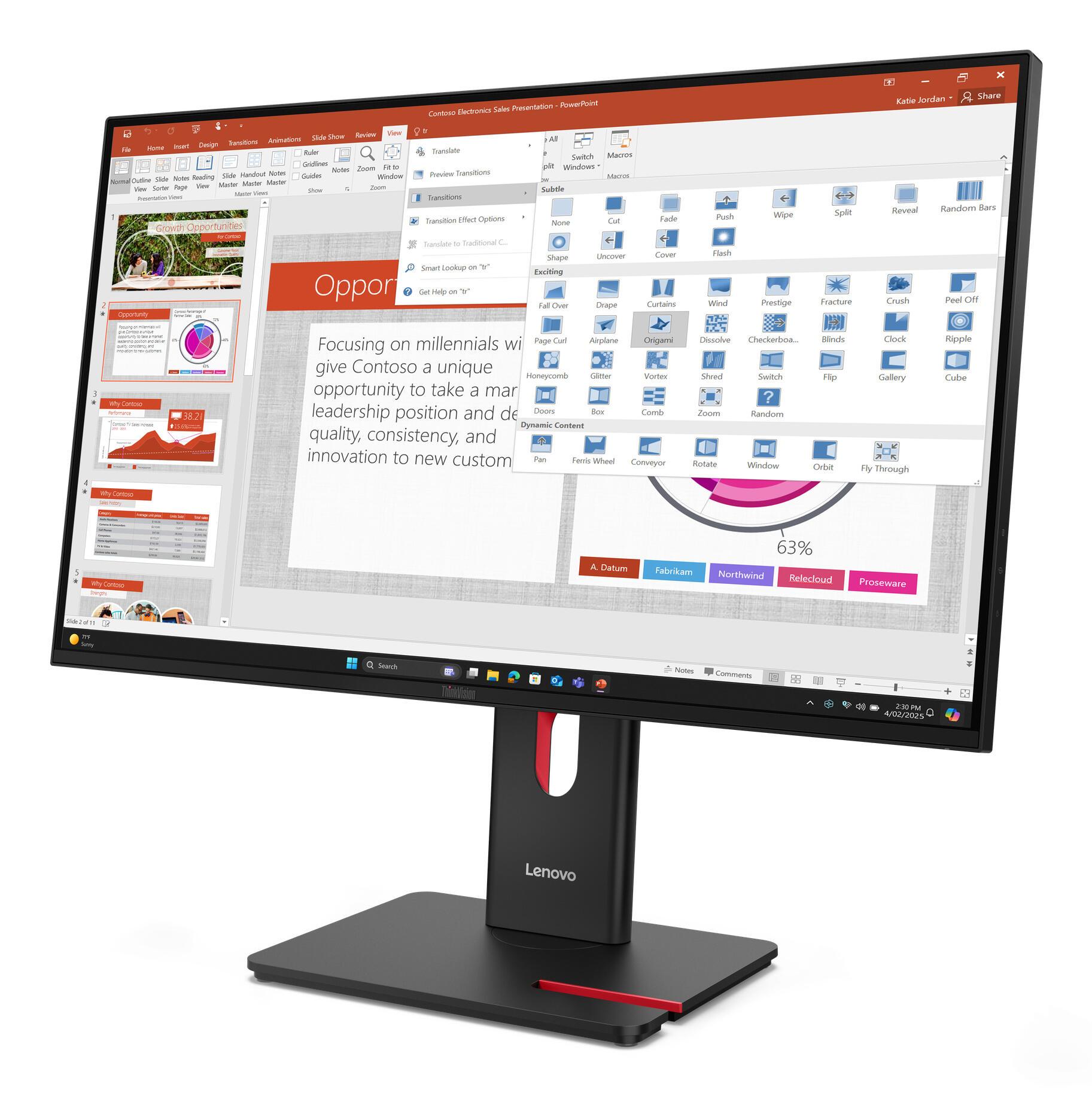 Lenovo Moniteur ThinkVision T27-40 / 64A5MAT6EU Noir 68,6 cm (27")