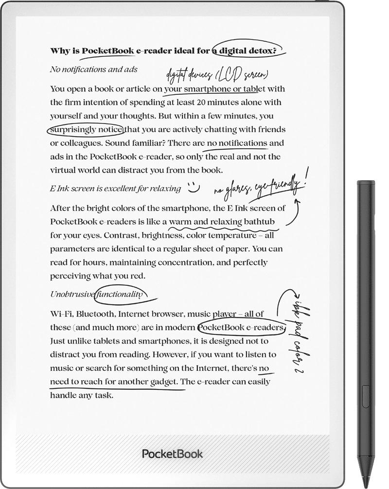 PocketBook eBook-Reader InkPad One EU / PB1030-8-WW Schwarz 26,2 cm (10.3")