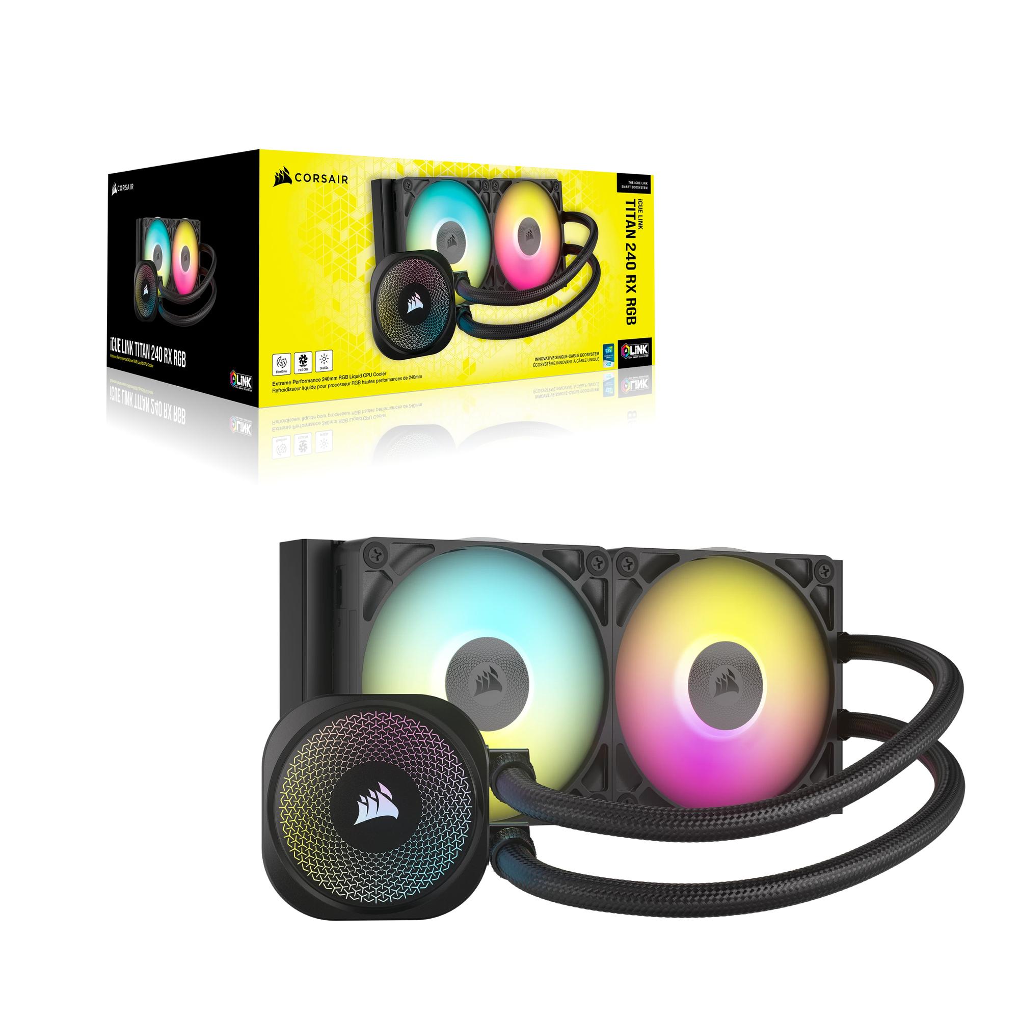 Corsair Refrigeración por agua iCUE LINK TITAN 240 RX RGB AIO / CW-9061016-WW Negro L