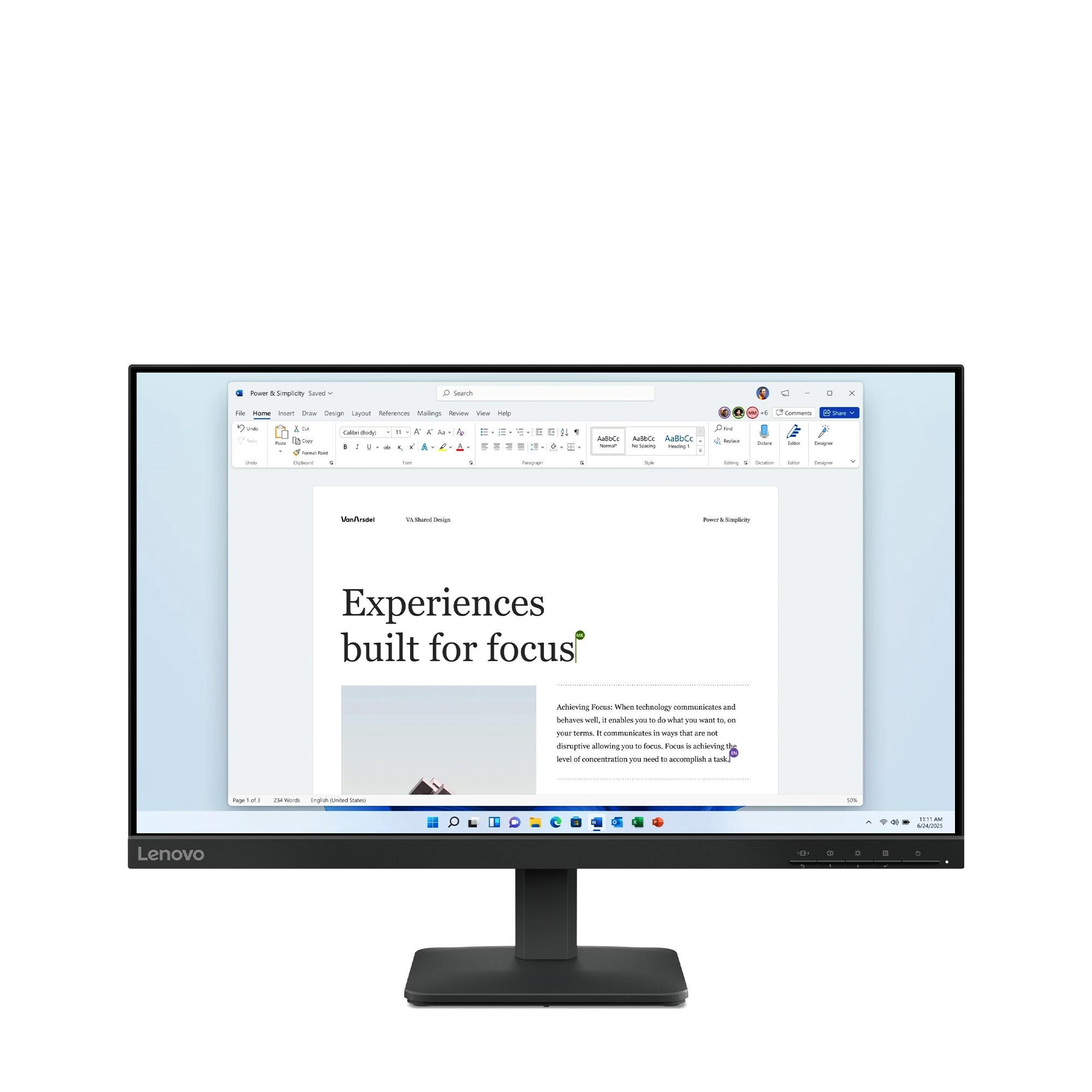 Lenovo Monitor L24-4e / 68C2KAC1EU Negro 60,5 cm (23,8")