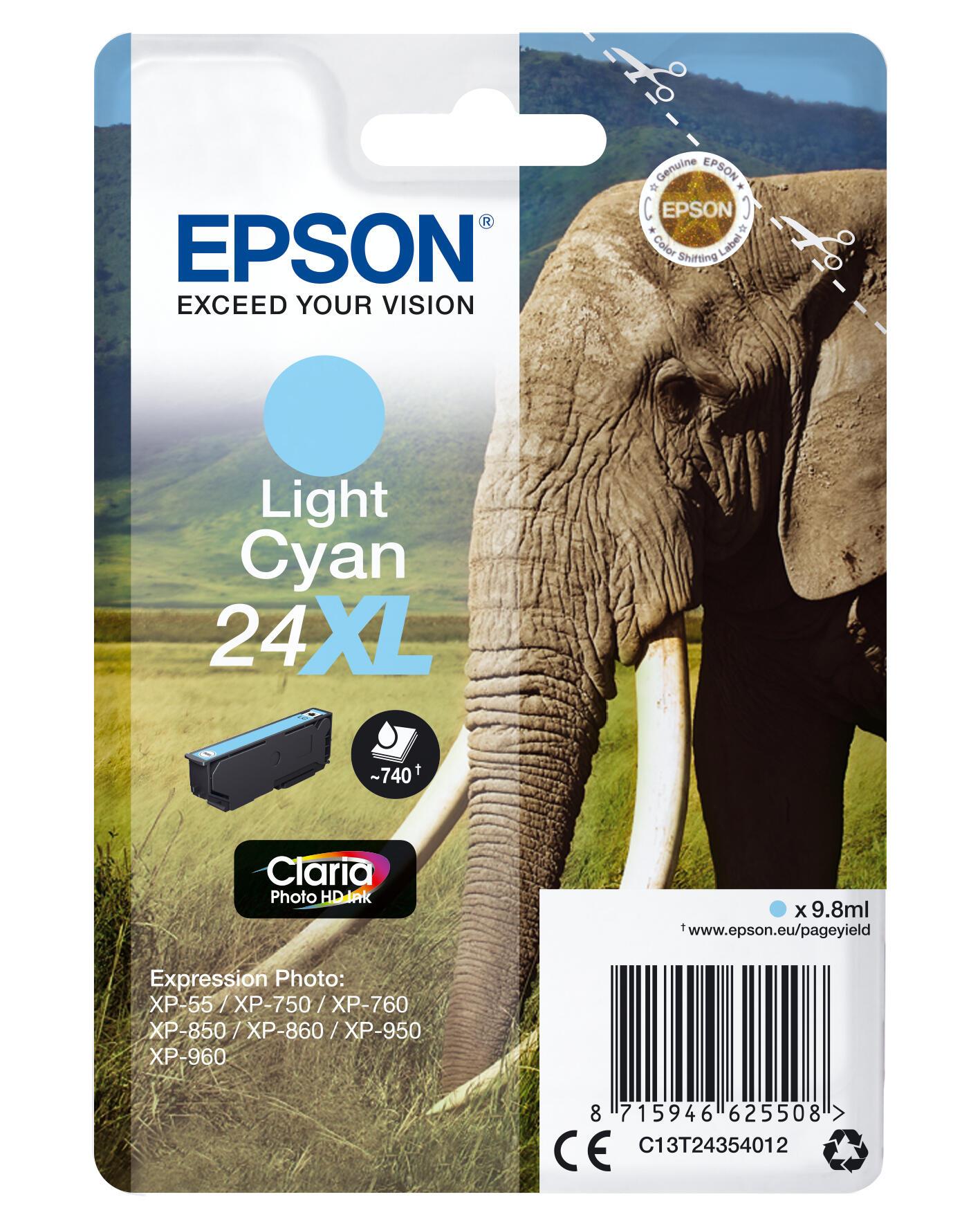 Epson Tinte 24XL / C13T24354012 Helle Cyan XL