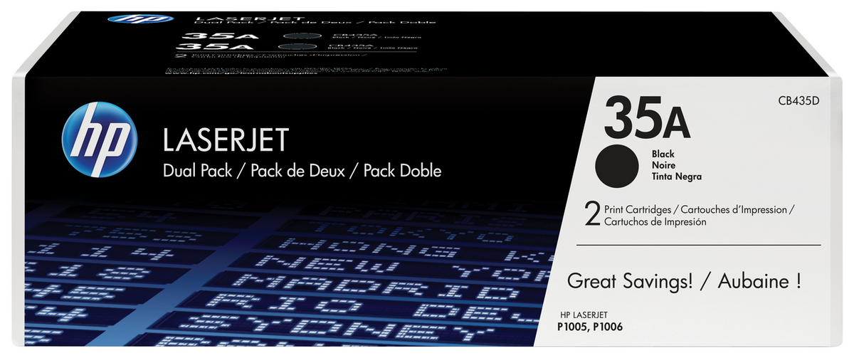 HP Toner 35A / CB435AD Black Double pack
