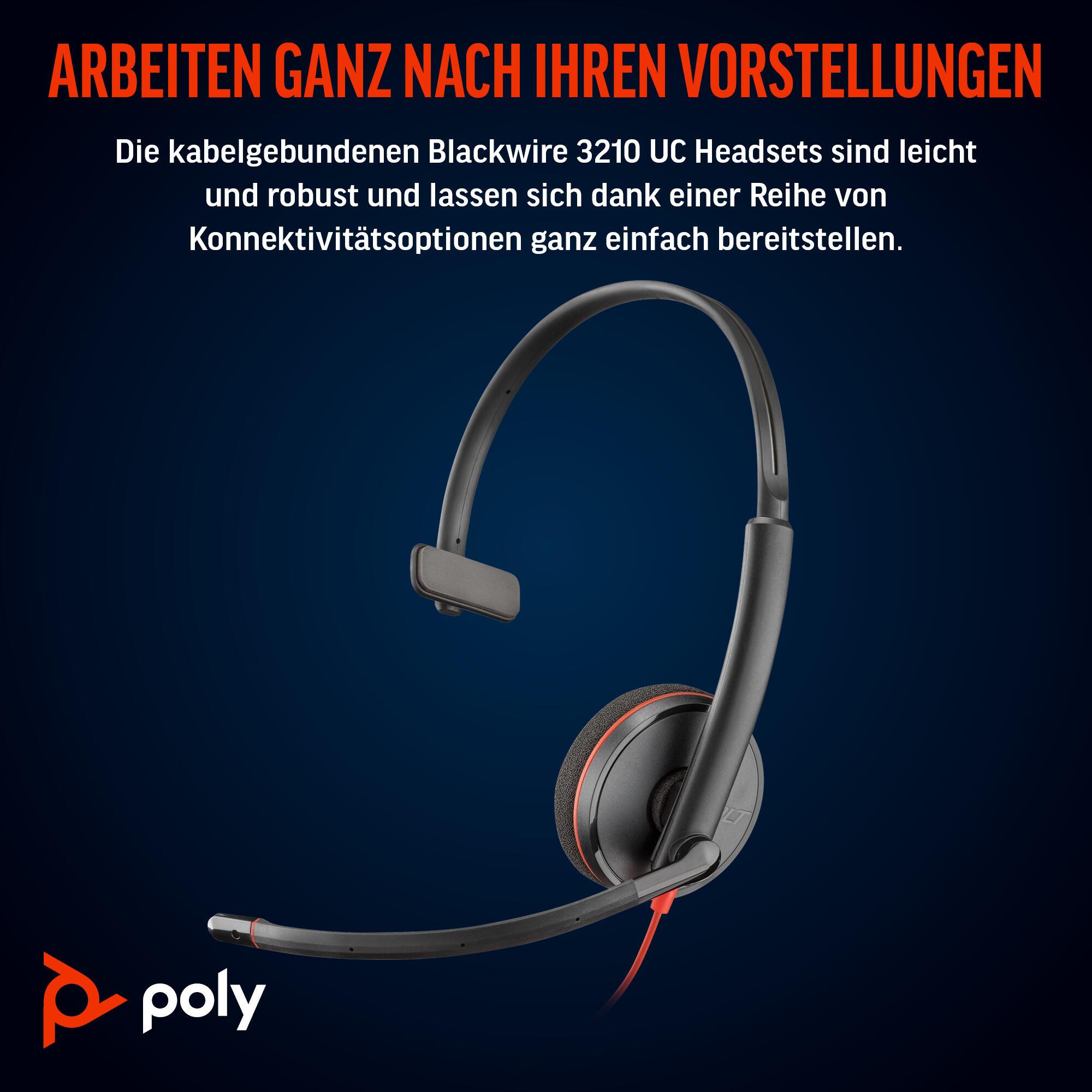 Plantronics/Poly Auriculares Blackwire 3210 / 8X214AA Negro
