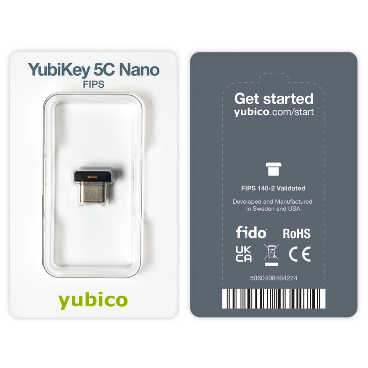 Yubico Security key YubiKey 5C Nano FIPS / 5060408464274 Black S