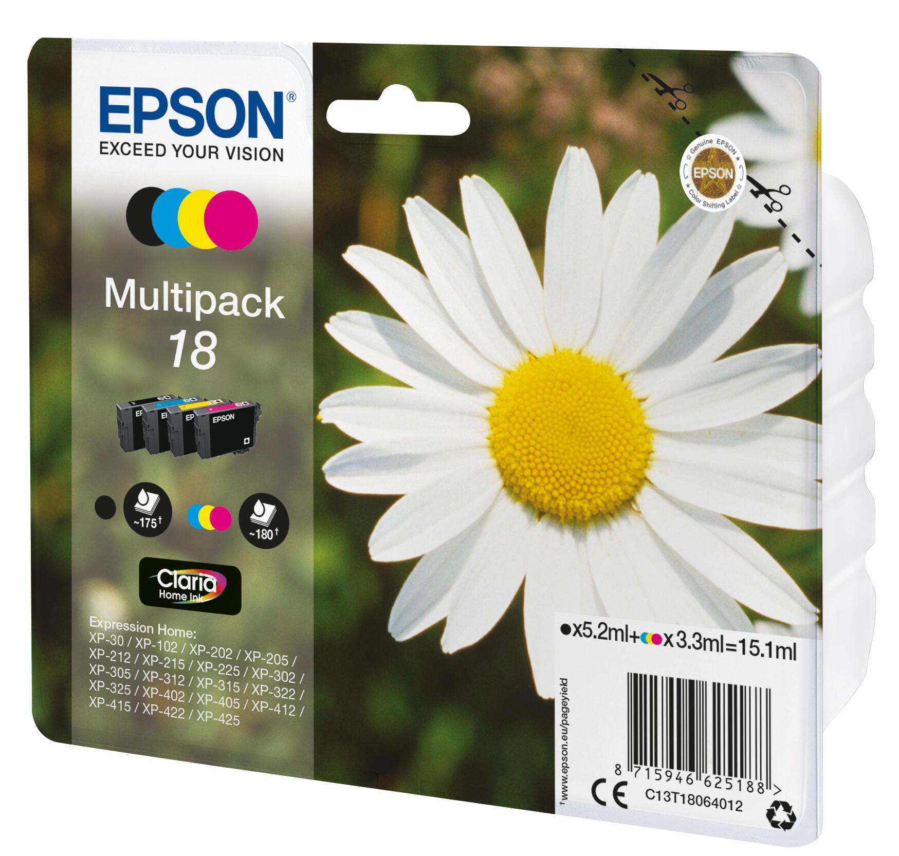 Epson Ink 18 / C13T18064012 BK,C,M,Y Multipack