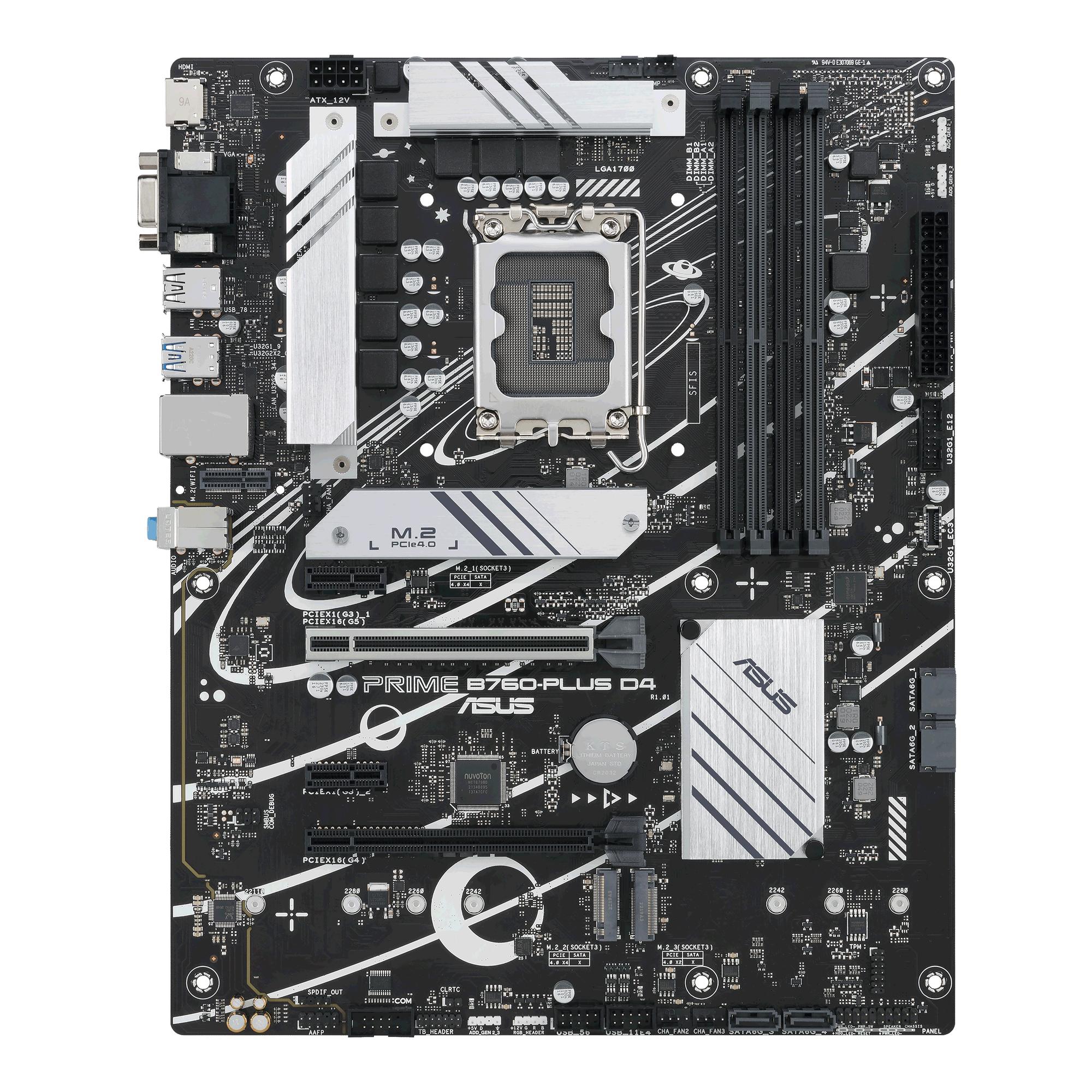 ASUS Mainboard PRIME B760-PLUS D4 / 90MB1CW0-M1EAY0 Black